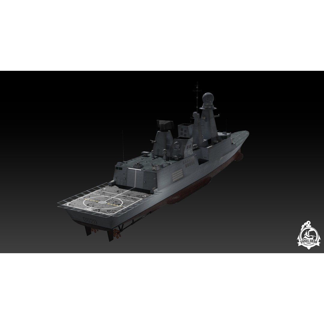 Horizon Class Destroyer FS Forbin 3D Model – Low Poly Game-Ready Asset, FBX, OBJ - View 5