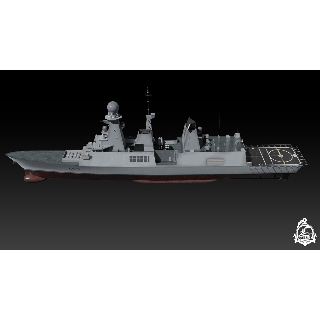 Horizon Class Destroyer FS Forbin 3D Model – Low Poly Game-Ready Asset, FBX, OBJ - View 7