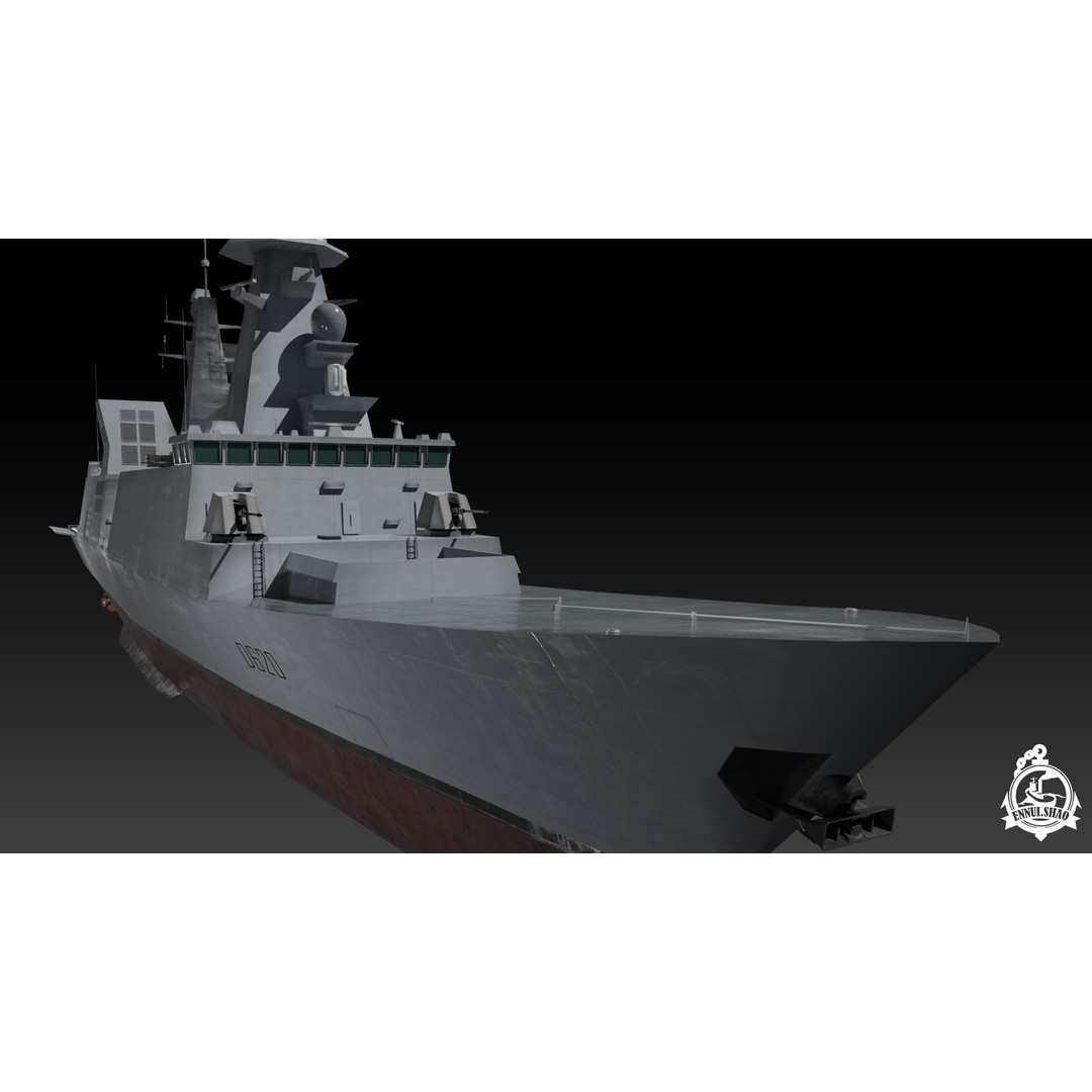 Horizon Class Destroyer FS Forbin 3D Model – Low Poly Game-Ready Asset, FBX, OBJ - View 8