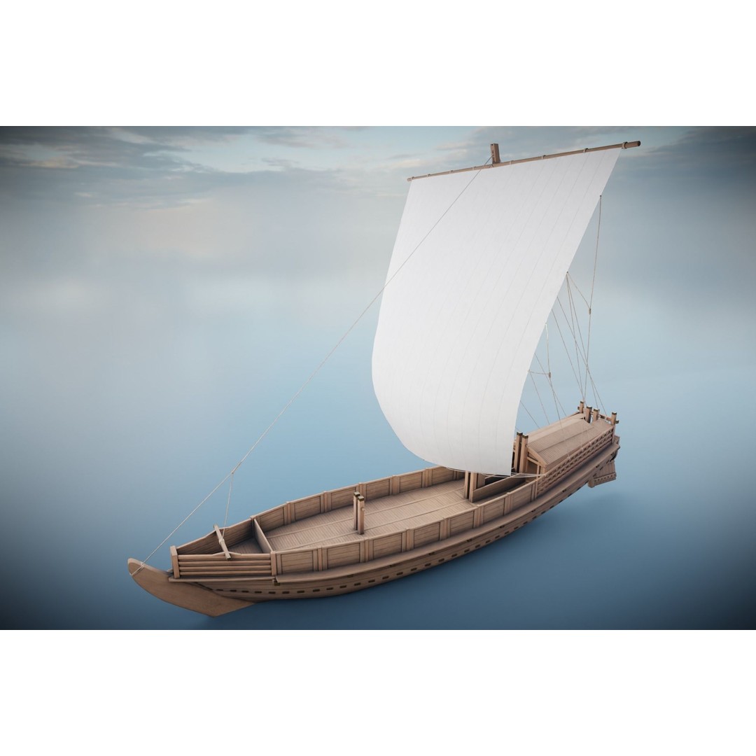 Godairikisen Japanese Ship 3D Model – Low Poly Historic Vessel, FBX - View 12