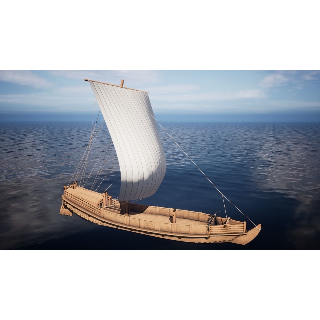 Godairikisen Japanese Ship 3D Model – Low Poly Historic Vessel, FBX - View 15