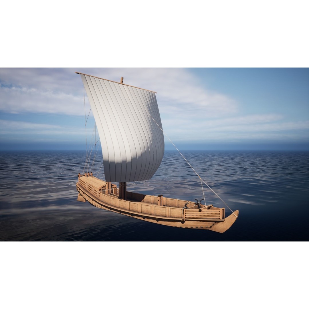 Godairikisen Japanese Ship 3D Model – Low Poly Historic Vessel, FBX - View 30