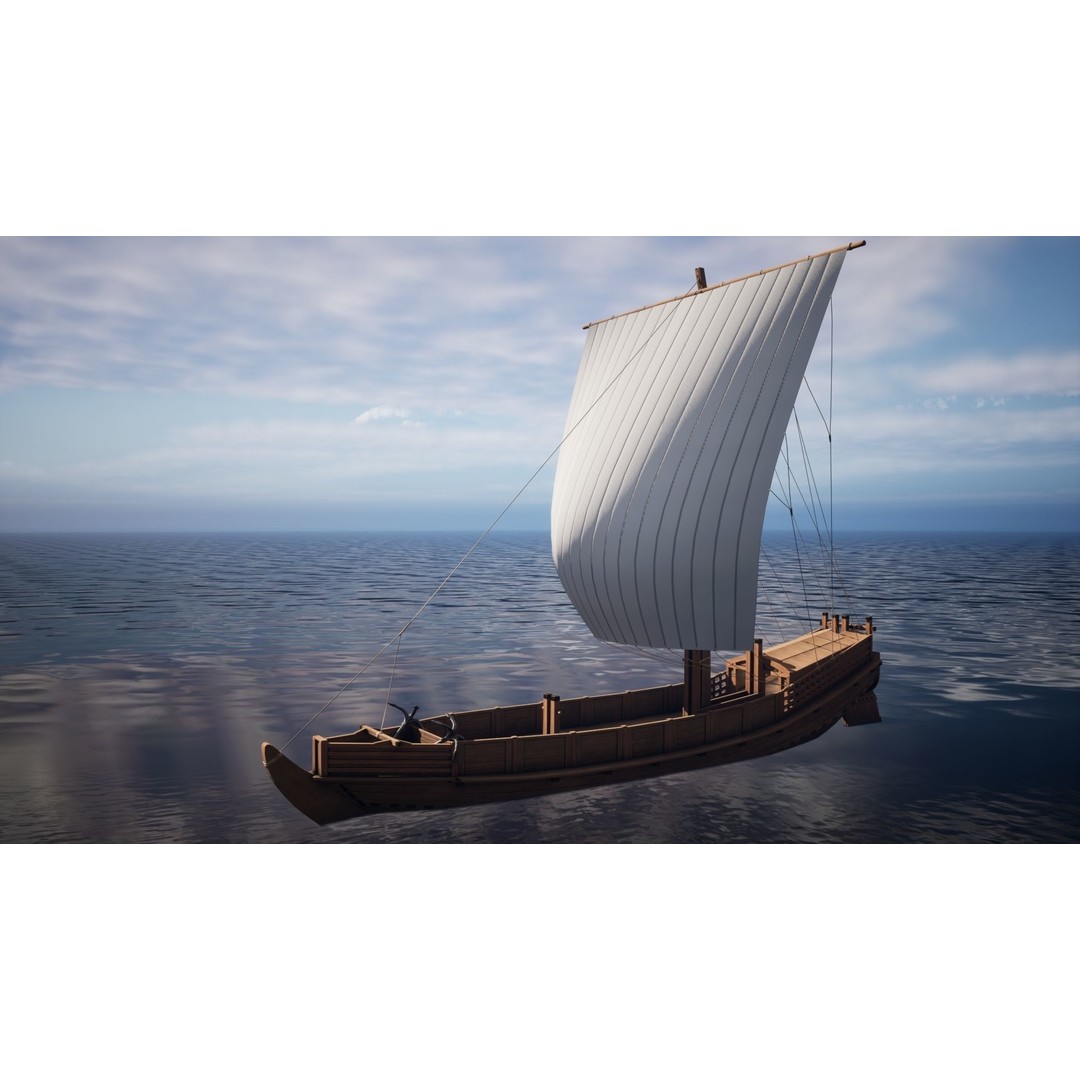 Godairikisen Japanese Ship 3D Model – Low Poly Historic Vessel, FBX - View 31