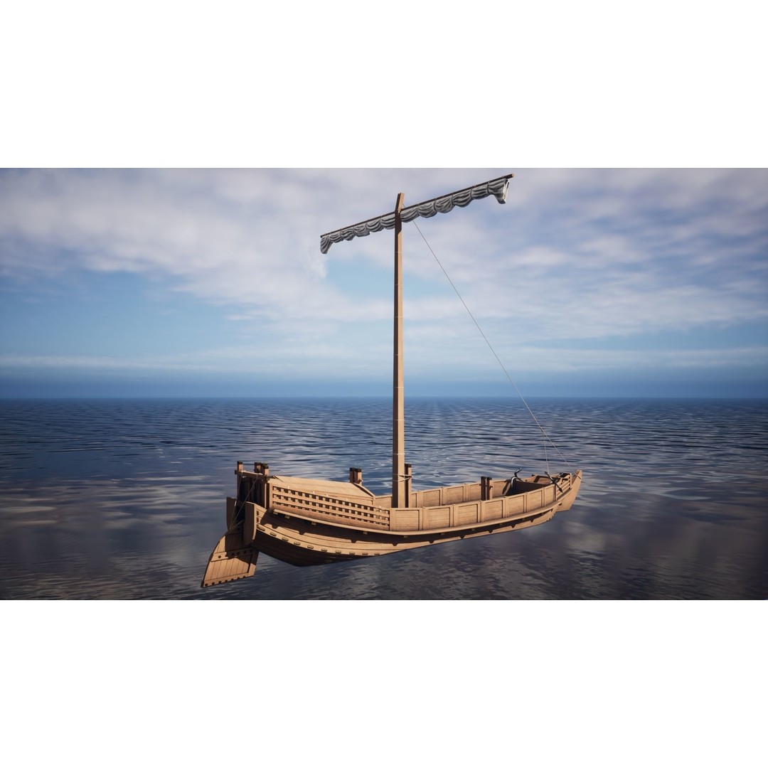 Godairikisen Japanese Ship 3D Model – Low Poly Historic Vessel, FBX - View 32