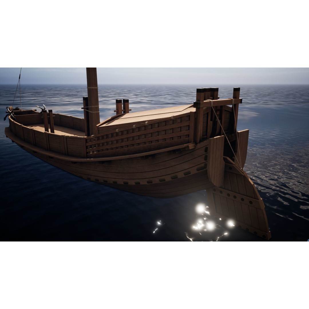 Godairikisen Japanese Ship 3D Model – Low Poly Historic Vessel, FBX - View 33