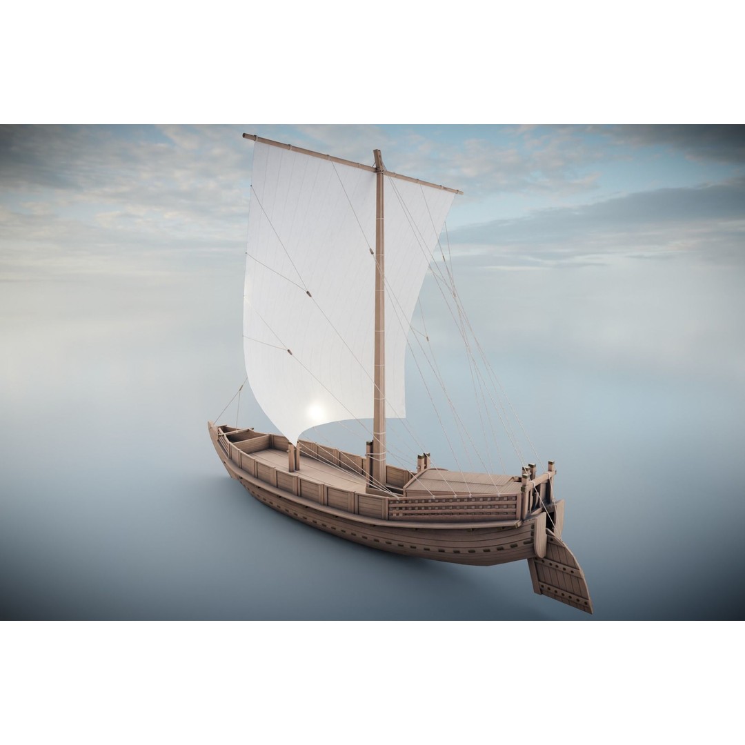 Godairikisen Japanese Ship 3D Model – Low Poly Historic Vessel, FBX - View 4