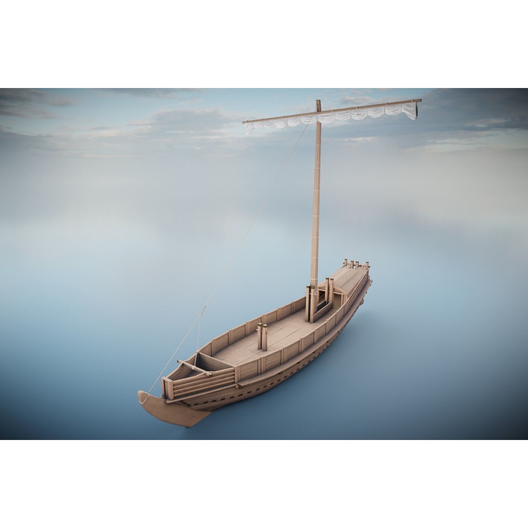 Godairikisen Japanese Ship 3D Model – Low Poly Historic Vessel, FBX - View 5