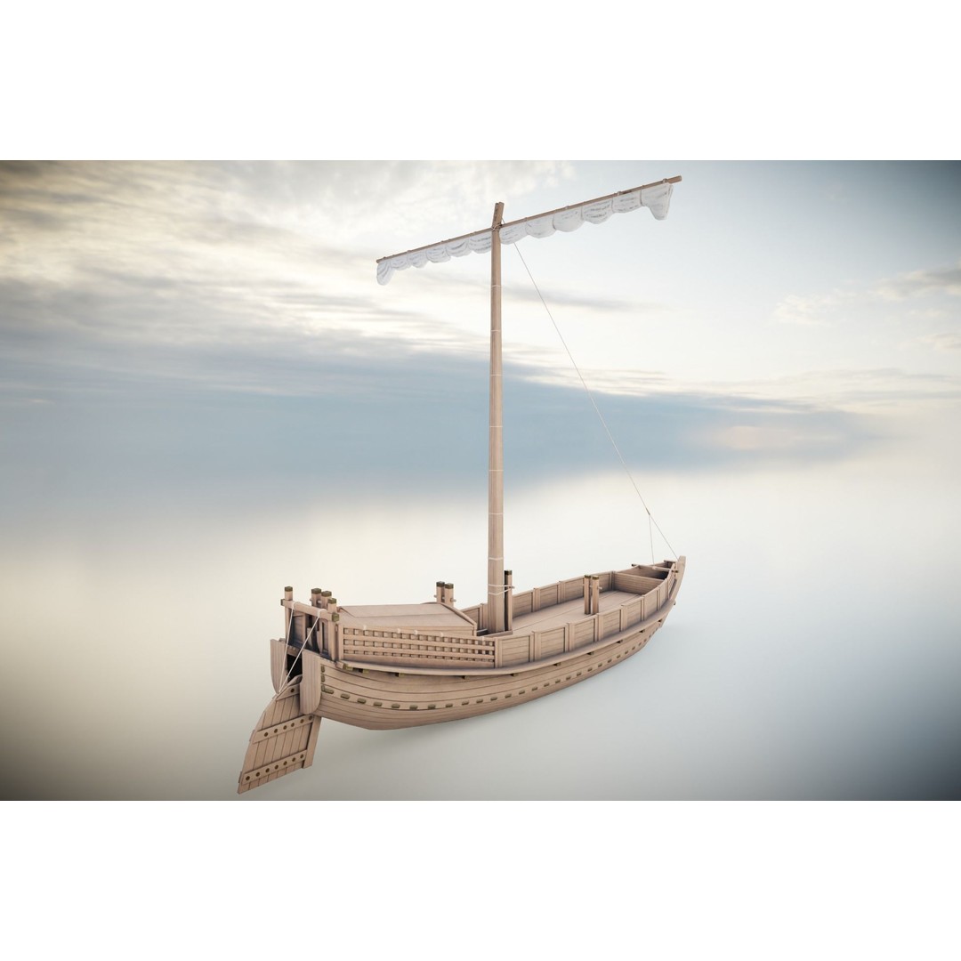 Godairikisen Japanese Ship 3D Model – Low Poly Historic Vessel, FBX - View 6