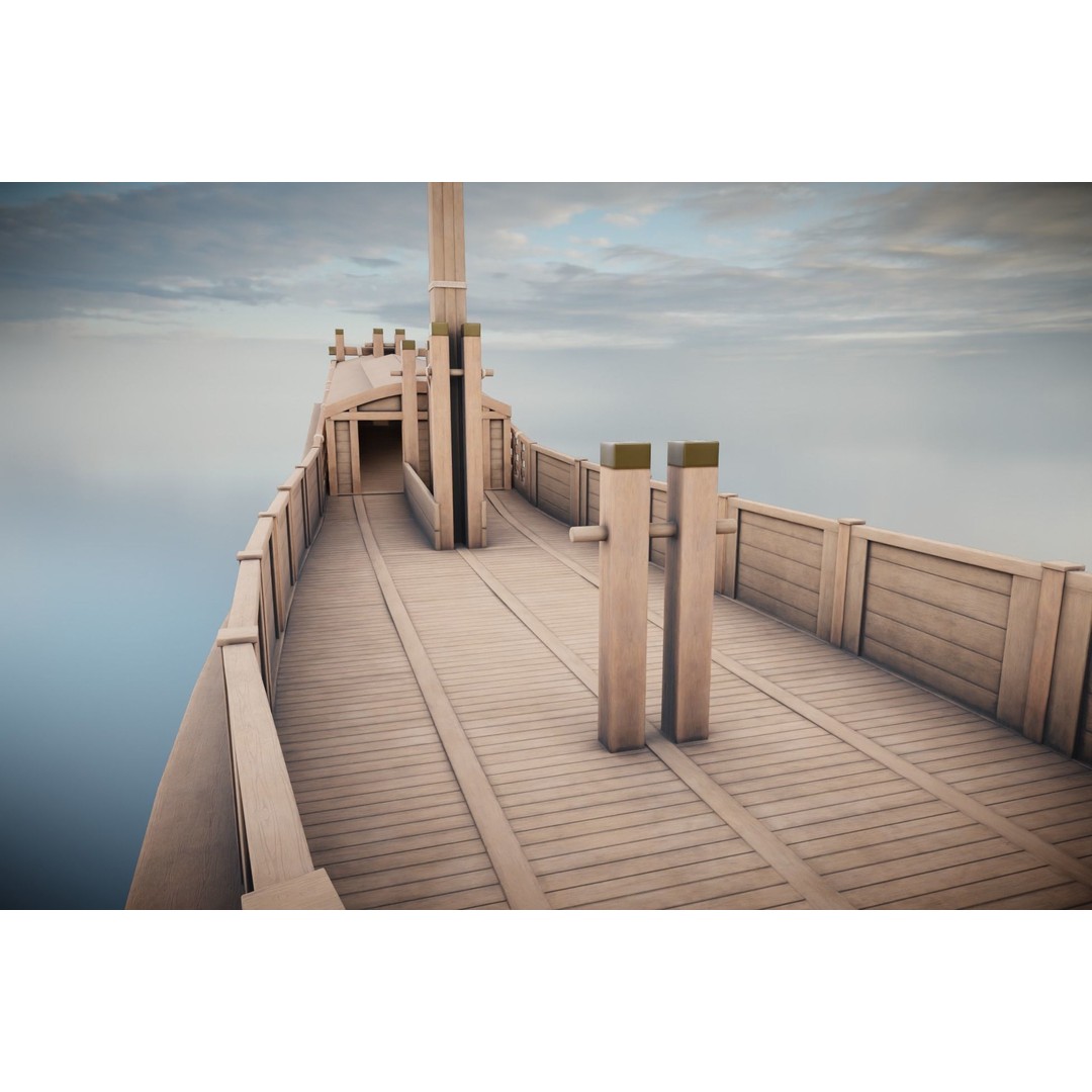Godairikisen Japanese Ship 3D Model – Low Poly Historic Vessel, FBX - View 7