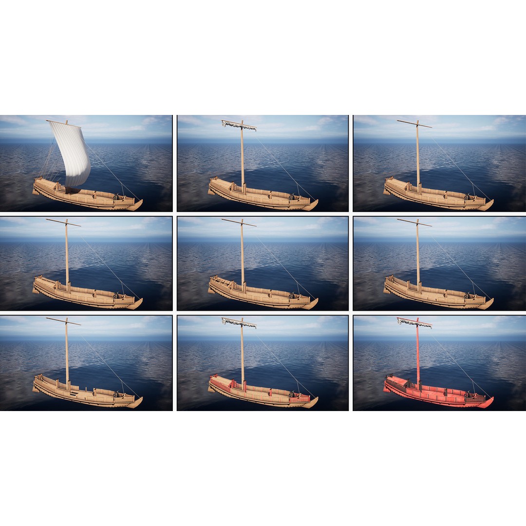 Godairikisen Japanese Ship 3D Model – Low Poly Historic Vessel, FBX - View 9