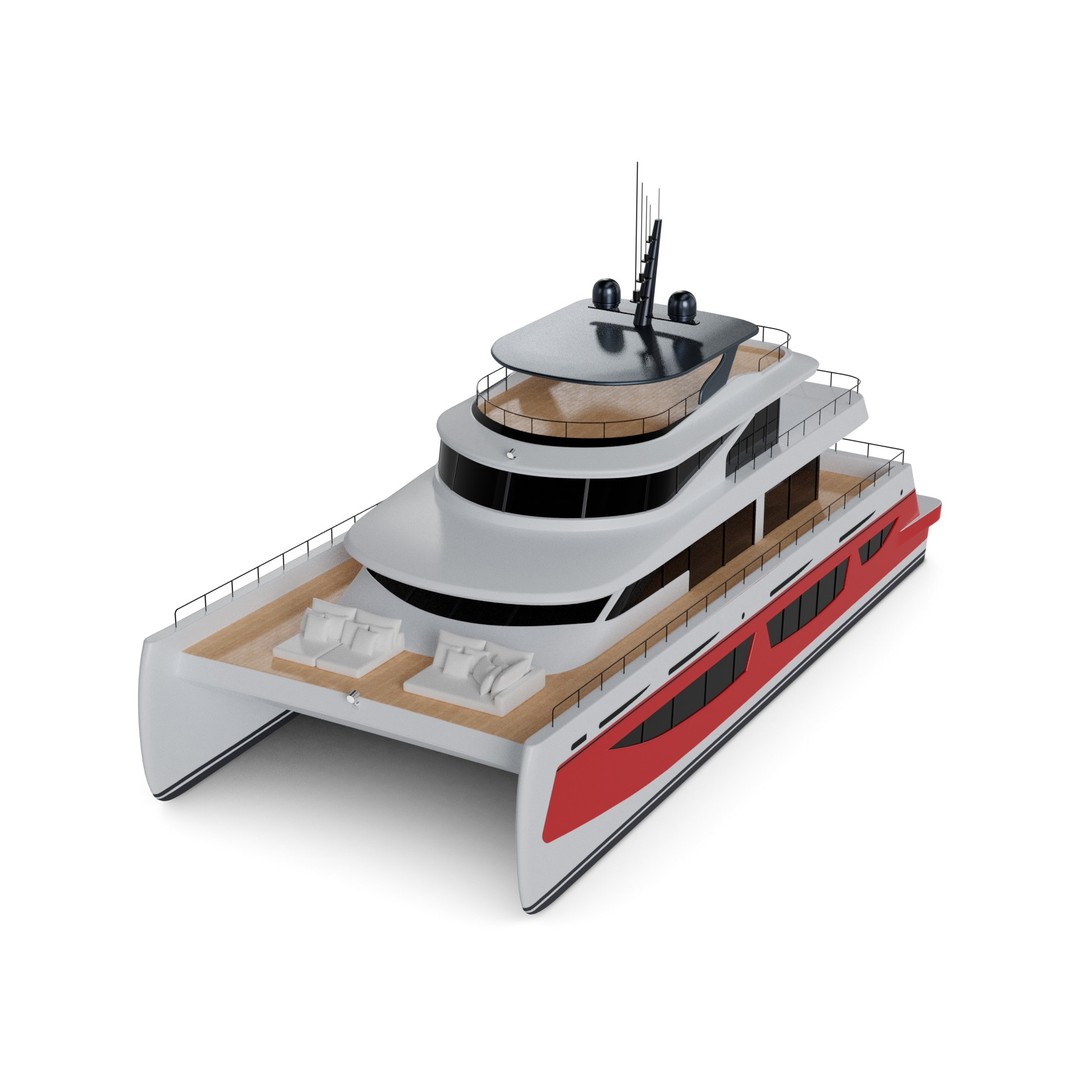 Catamaran 3D Model – Elegant Watercraft with PBR Textures, FBX
