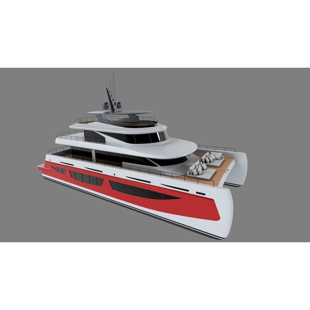 Catamaran 3D Model – Elegant Watercraft with PBR Textures, FBX - View 12