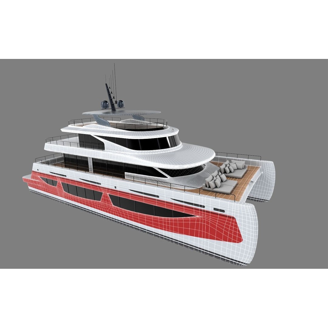 Catamaran 3D Model – Elegant Watercraft with PBR Textures, FBX - View 13