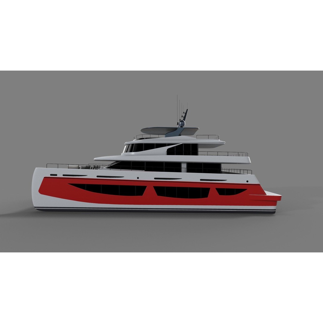 Catamaran 3D Model – Elegant Watercraft with PBR Textures, FBX - View 3
