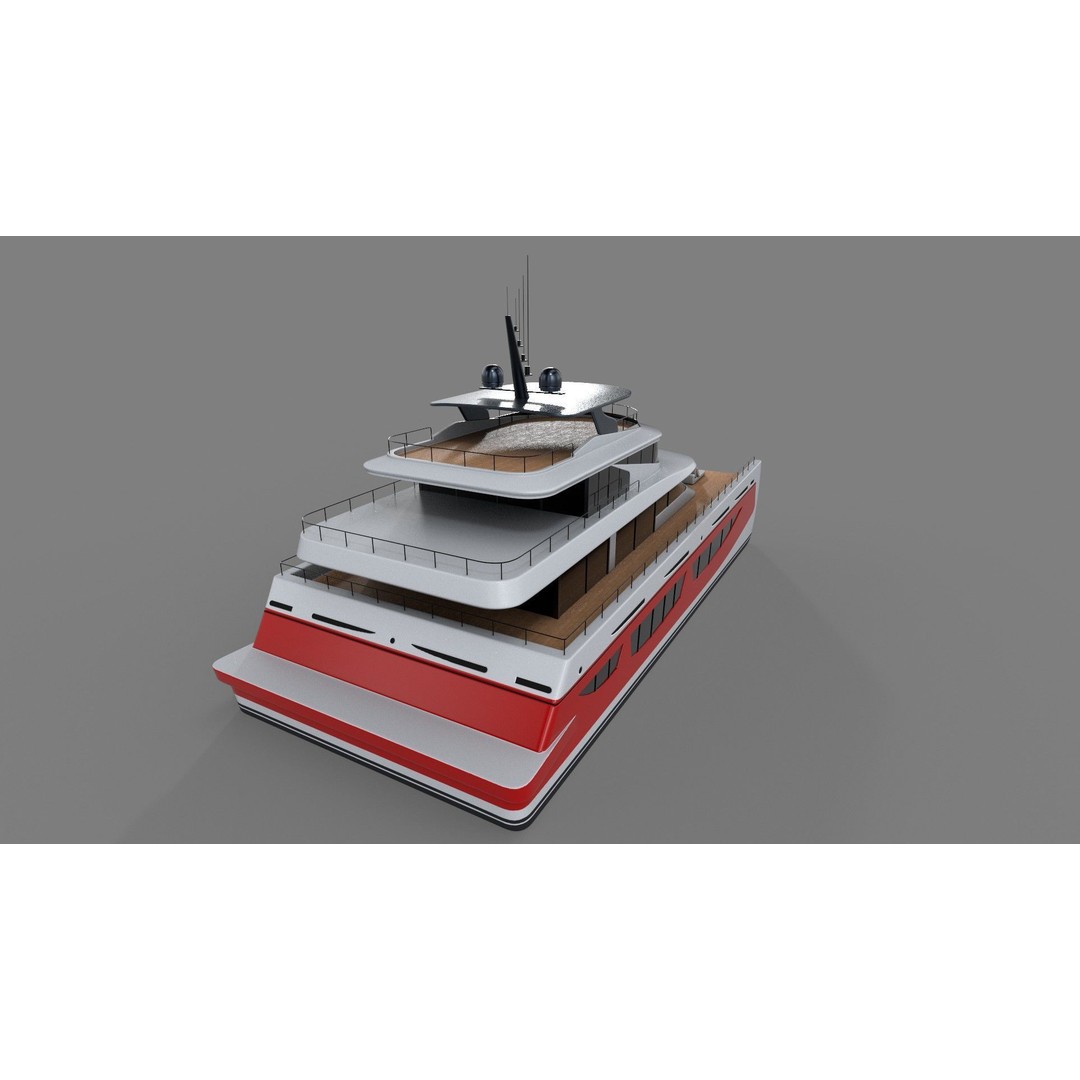 Catamaran 3D Model – Elegant Watercraft with PBR Textures, FBX - View 5
