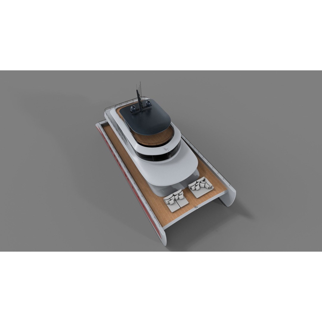 Catamaran 3D Model – Elegant Watercraft with PBR Textures, FBX - View 7