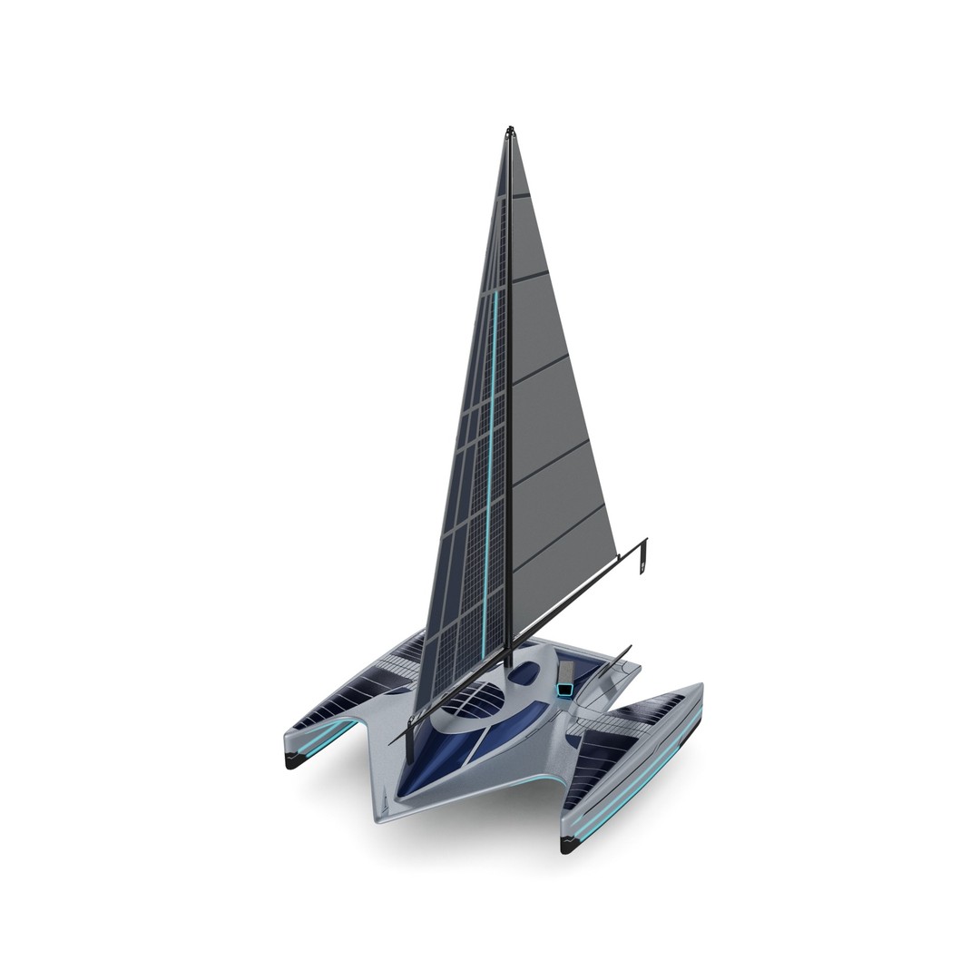 Futuristic Sailing Dinghy 3D Model – Low Poly PBR Asset, FBX