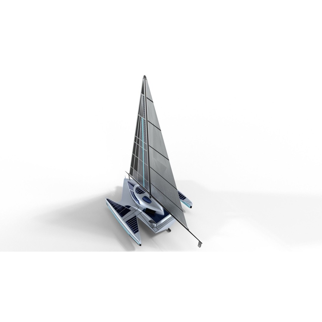 Futuristic Sailing Dinghy 3D Model – Low Poly PBR Asset, FBX - View 11