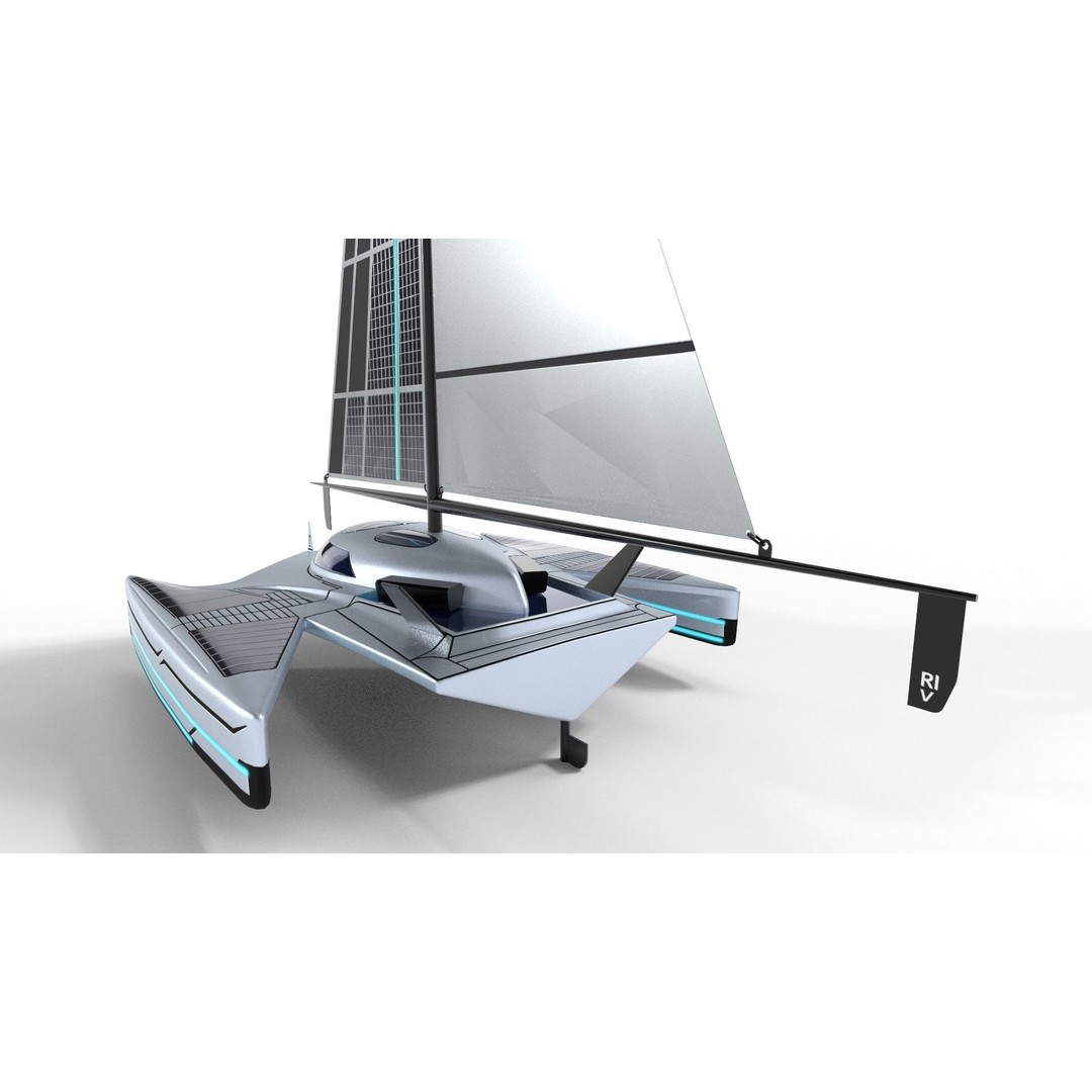 Futuristic Sailing Dinghy 3D Model – Low Poly PBR Asset, FBX - View 15