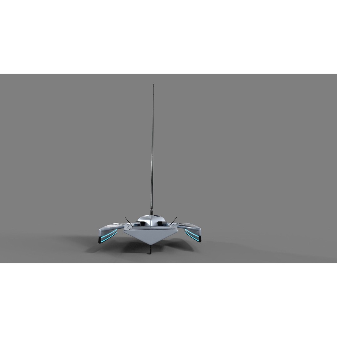 Futuristic Sailing Dinghy 3D Model – Low Poly PBR Asset, FBX - View 5