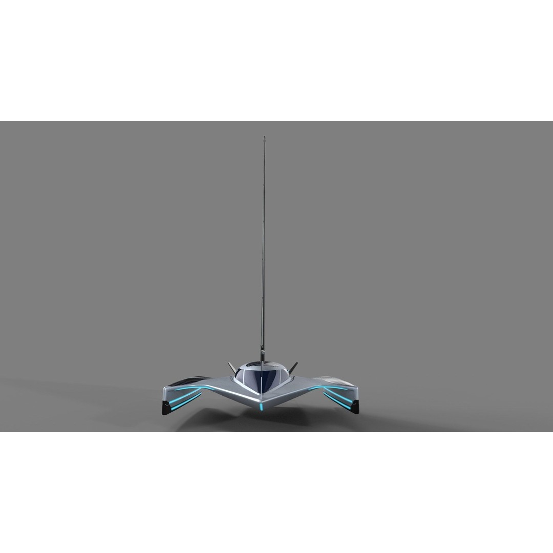 Futuristic Sailing Dinghy 3D Model – Low Poly PBR Asset, FBX - View 9