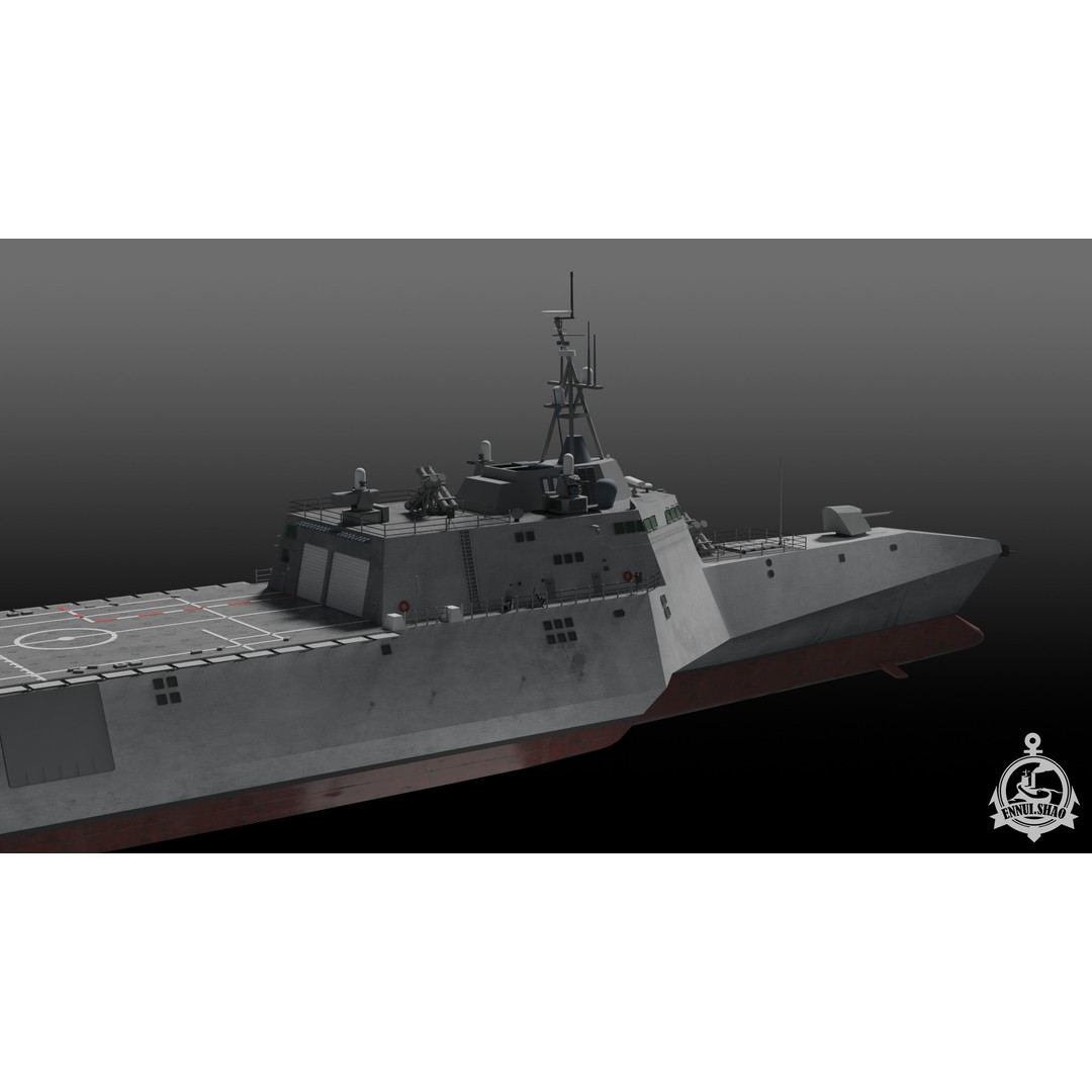 Littoral Combat Ship Independence Class 3D Model – Military Watercraft, FBX, OBJ - View 9