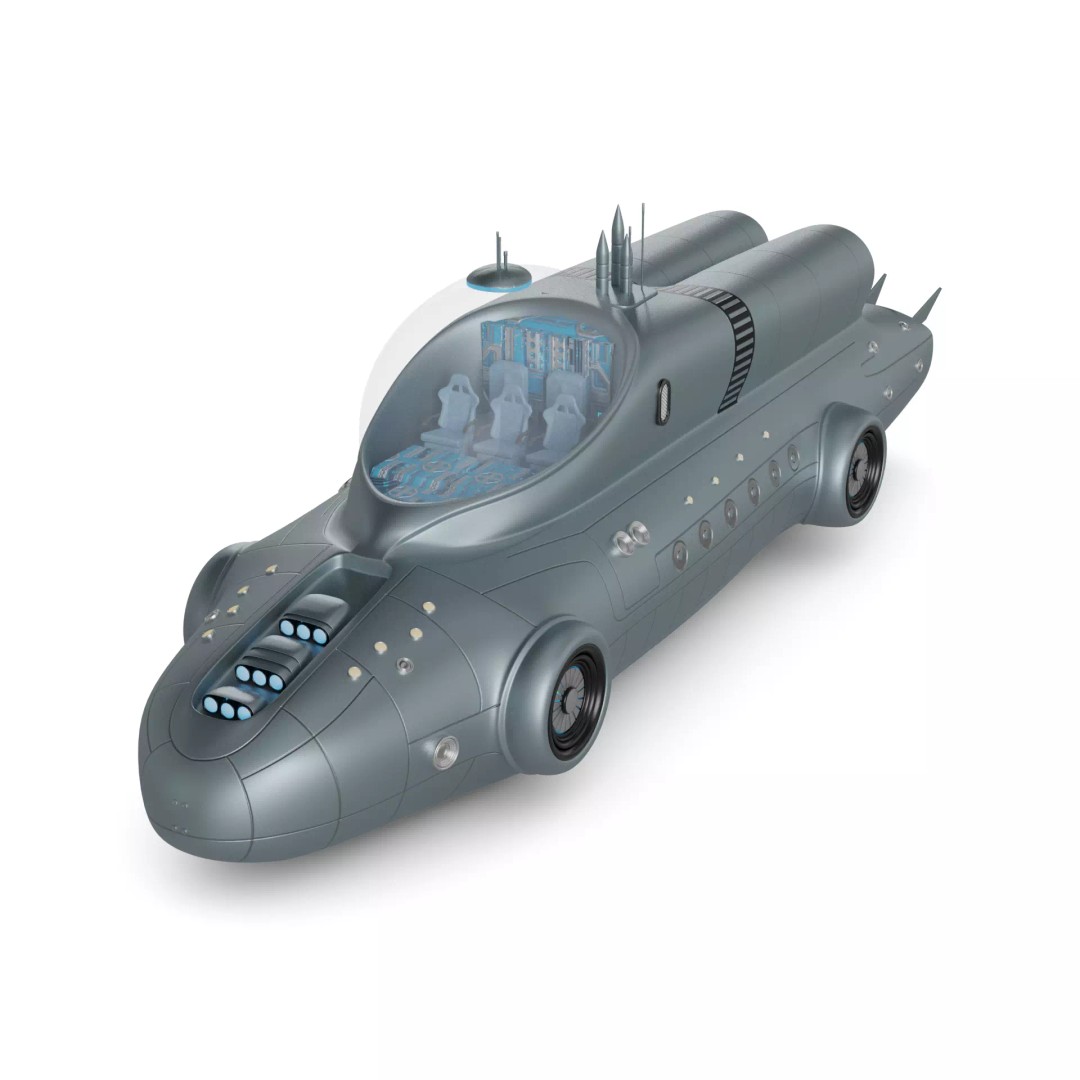 Nuclear Submarine 3D Model – Futuristic Military Watercraft, FBX