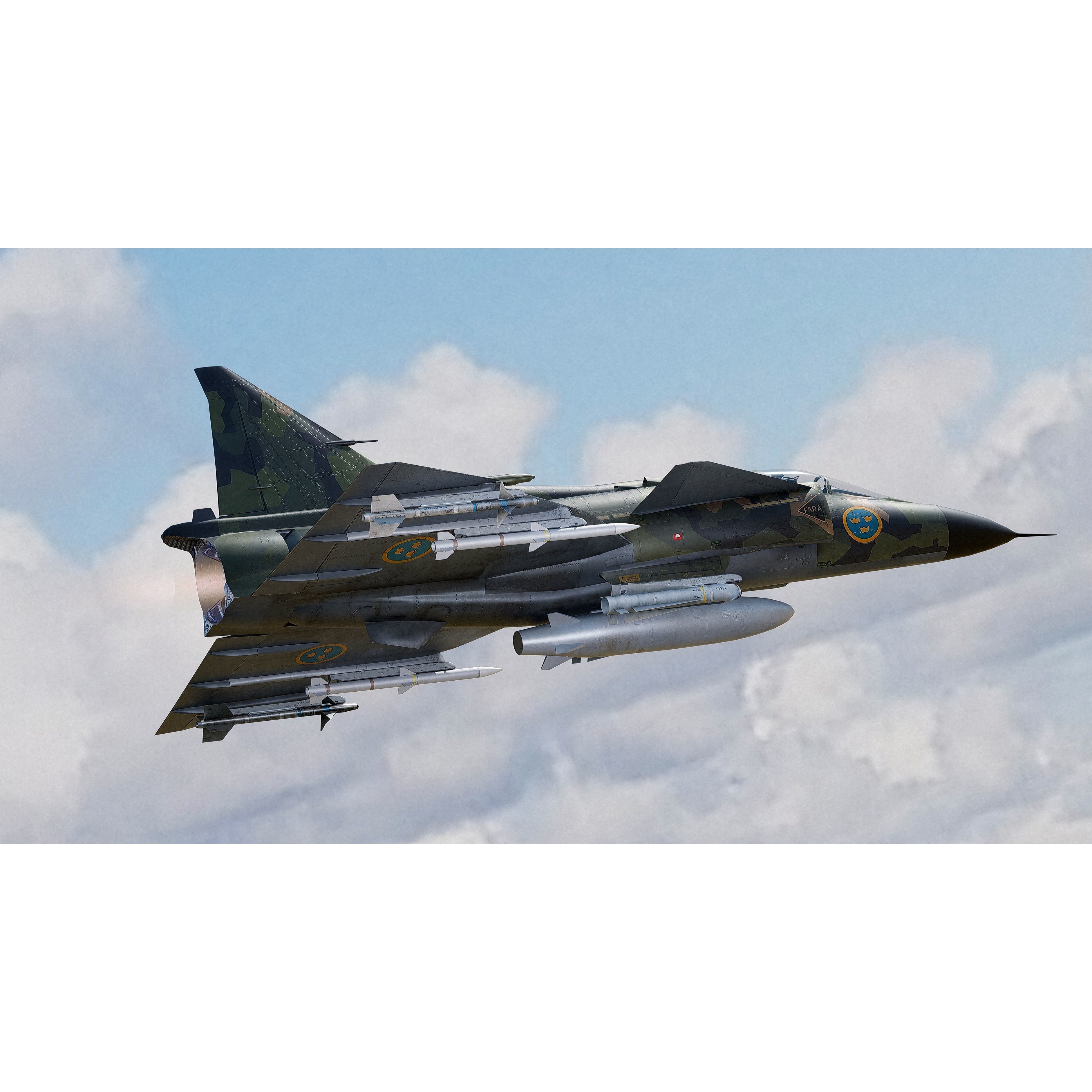 Saab 37 Viggen - Low-Poly Game-Ready 3D Model - View 12