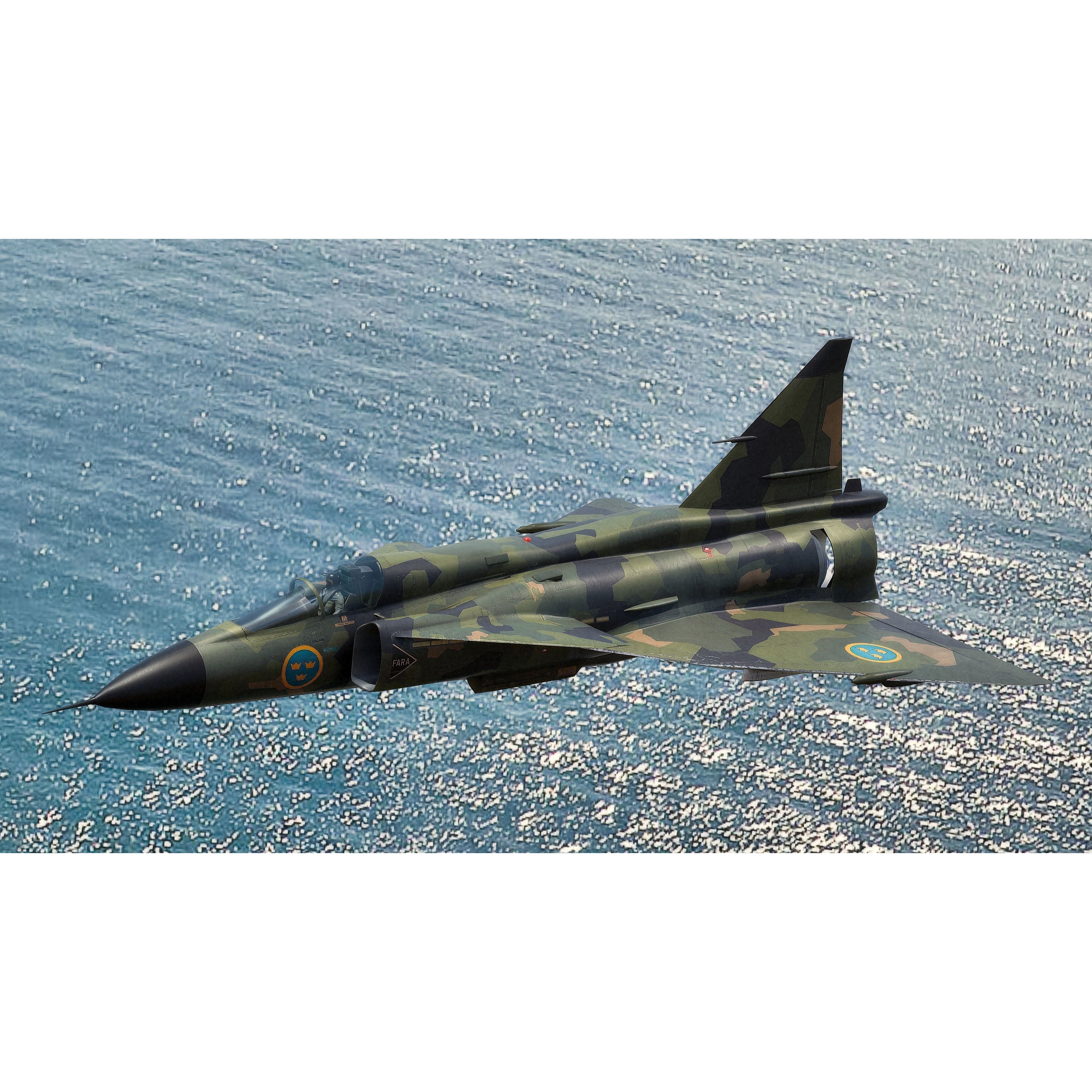 Saab 37 Viggen - Low-Poly Game-Ready 3D Model - View 13
