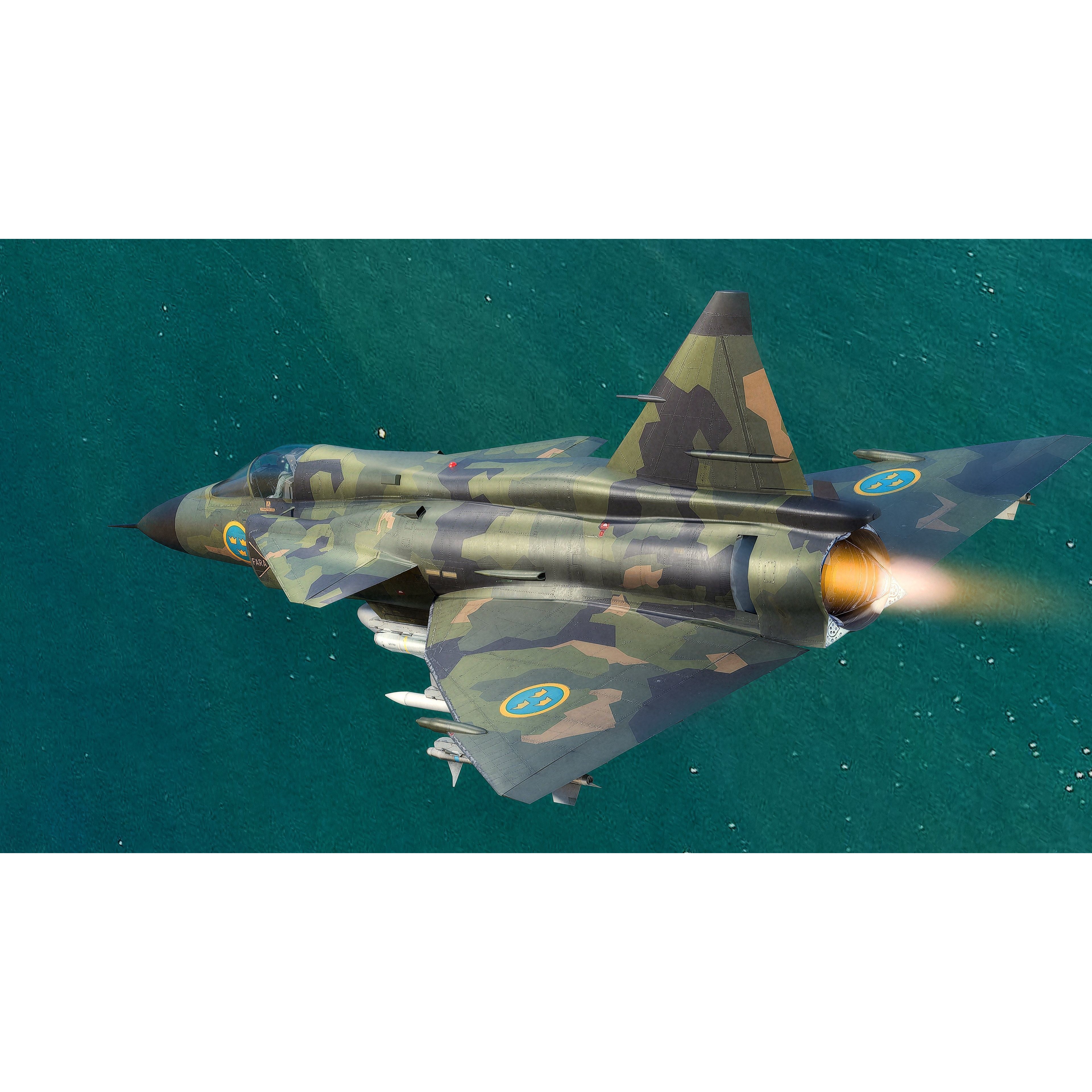 Saab 37 Viggen - Low-Poly Game-Ready 3D Model - View 15