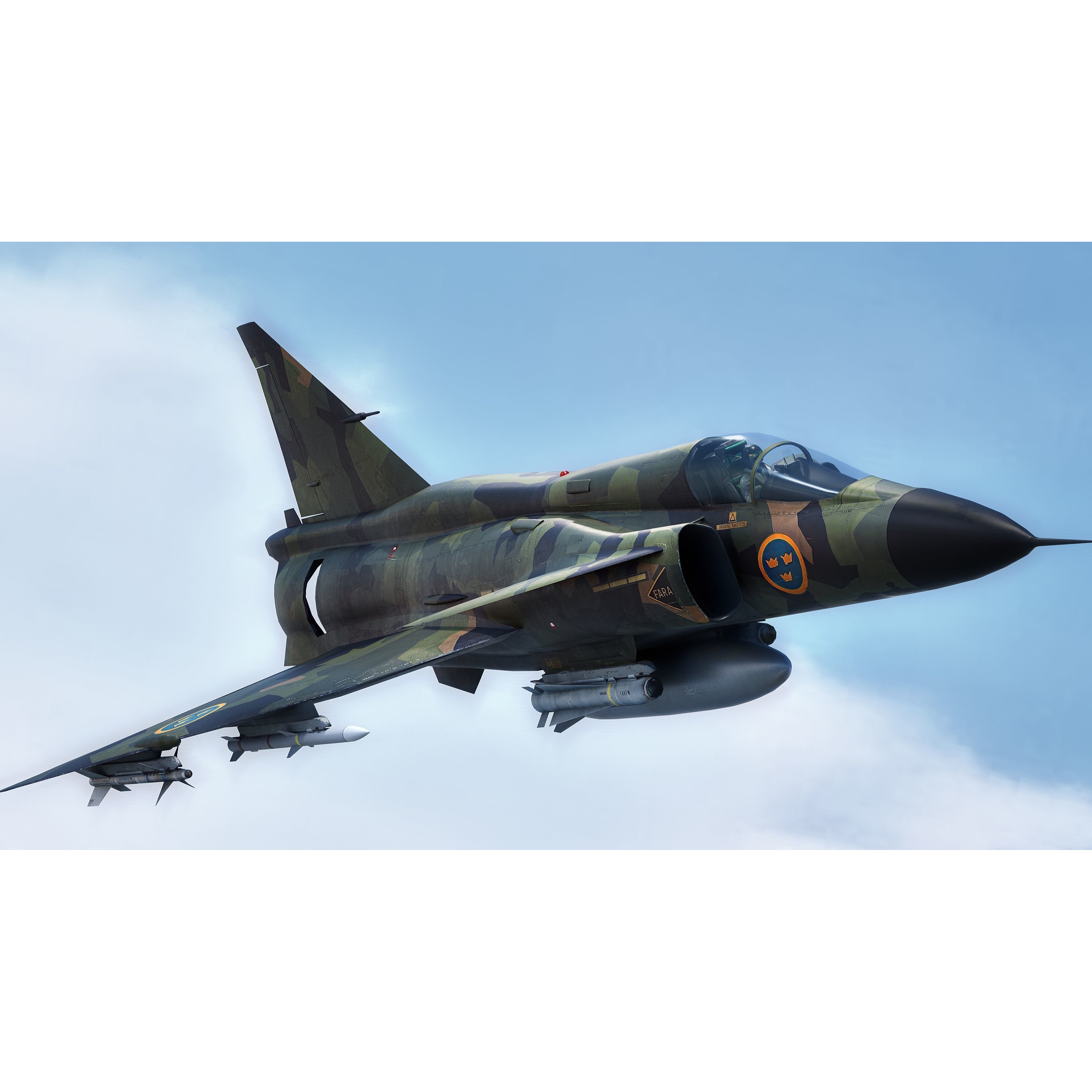 Saab 37 Viggen - Low-Poly Game-Ready 3D Model - View 24