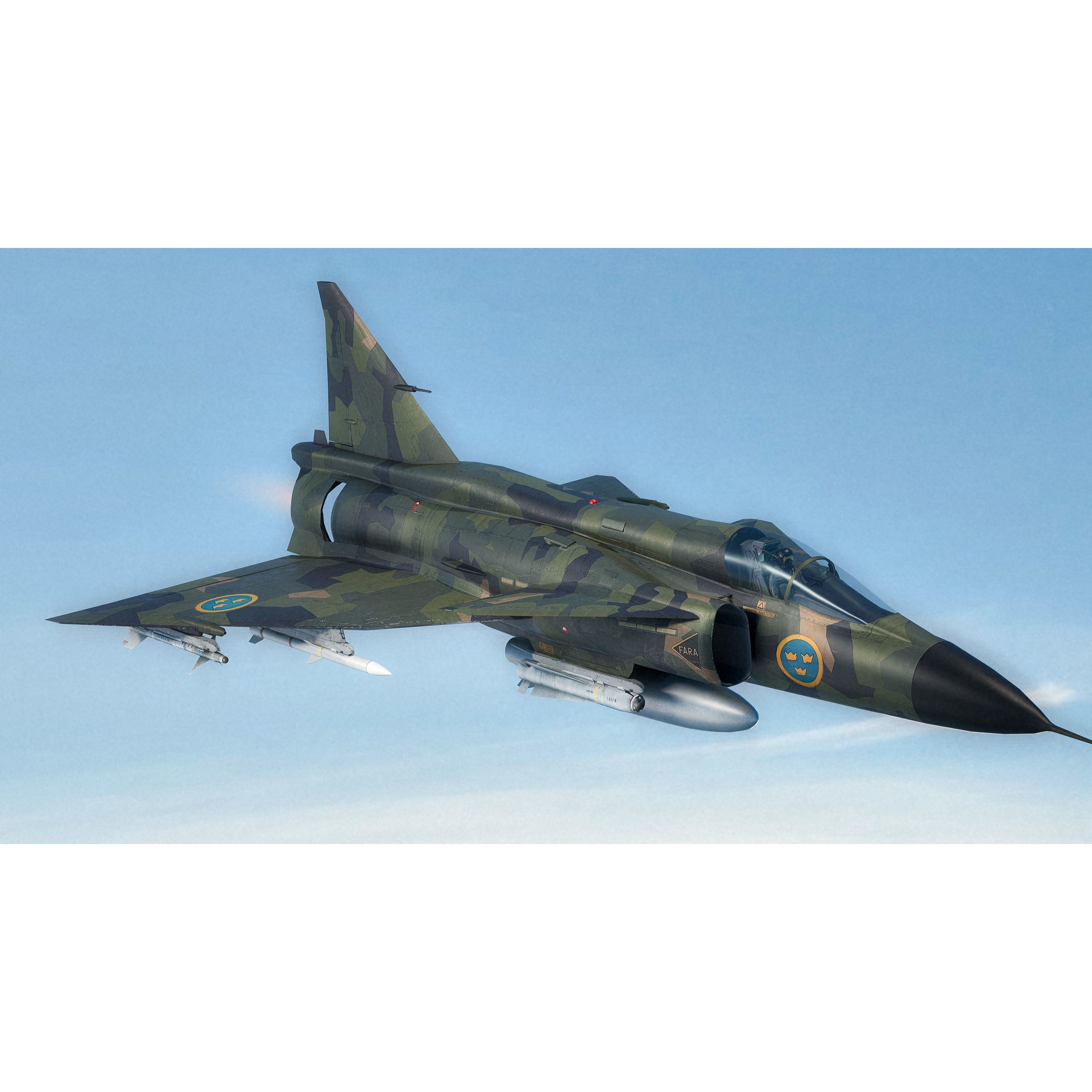 Saab 37 Viggen - Low-Poly Game-Ready 3D Model - View 26