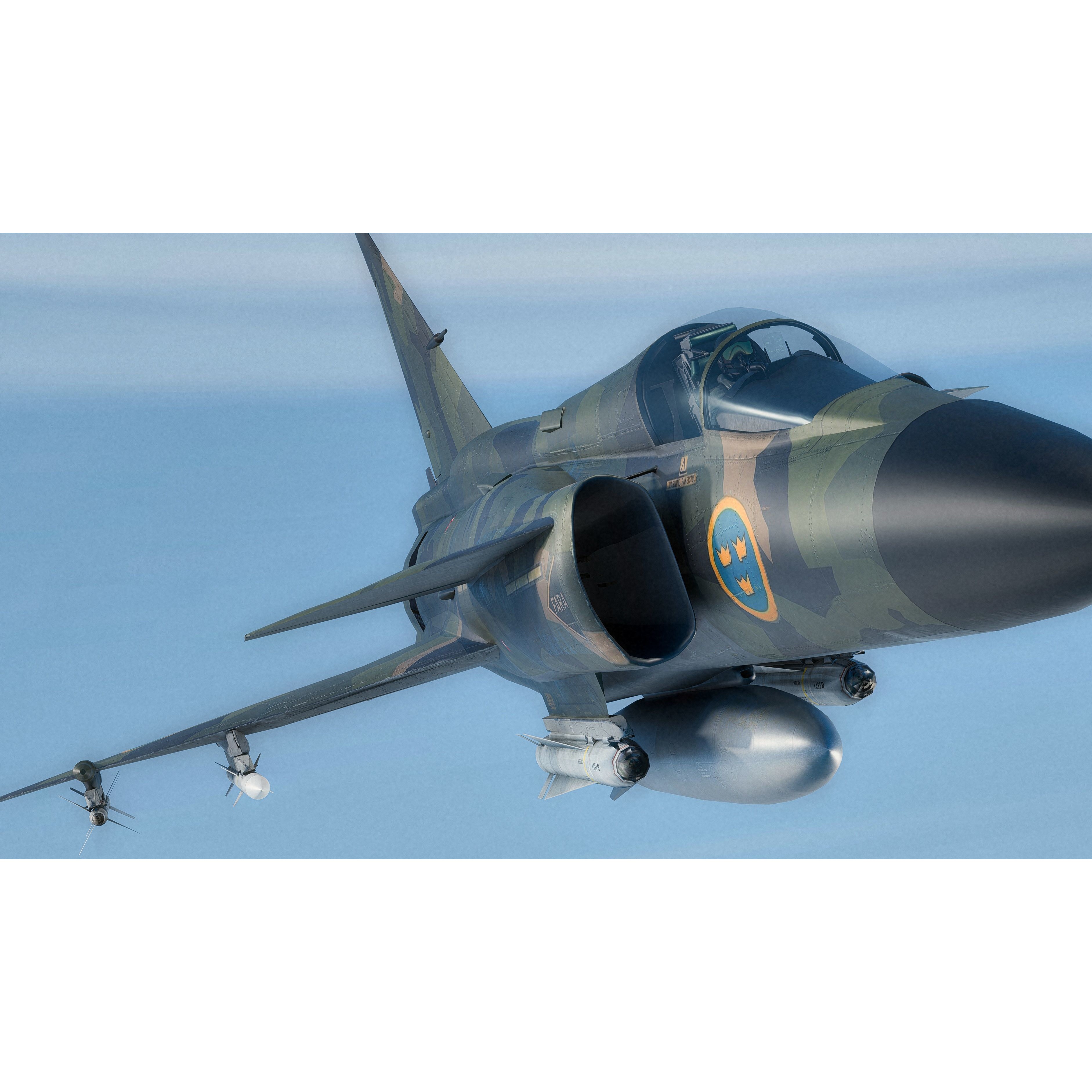 Saab 37 Viggen - Low-Poly Game-Ready 3D Model - View 27