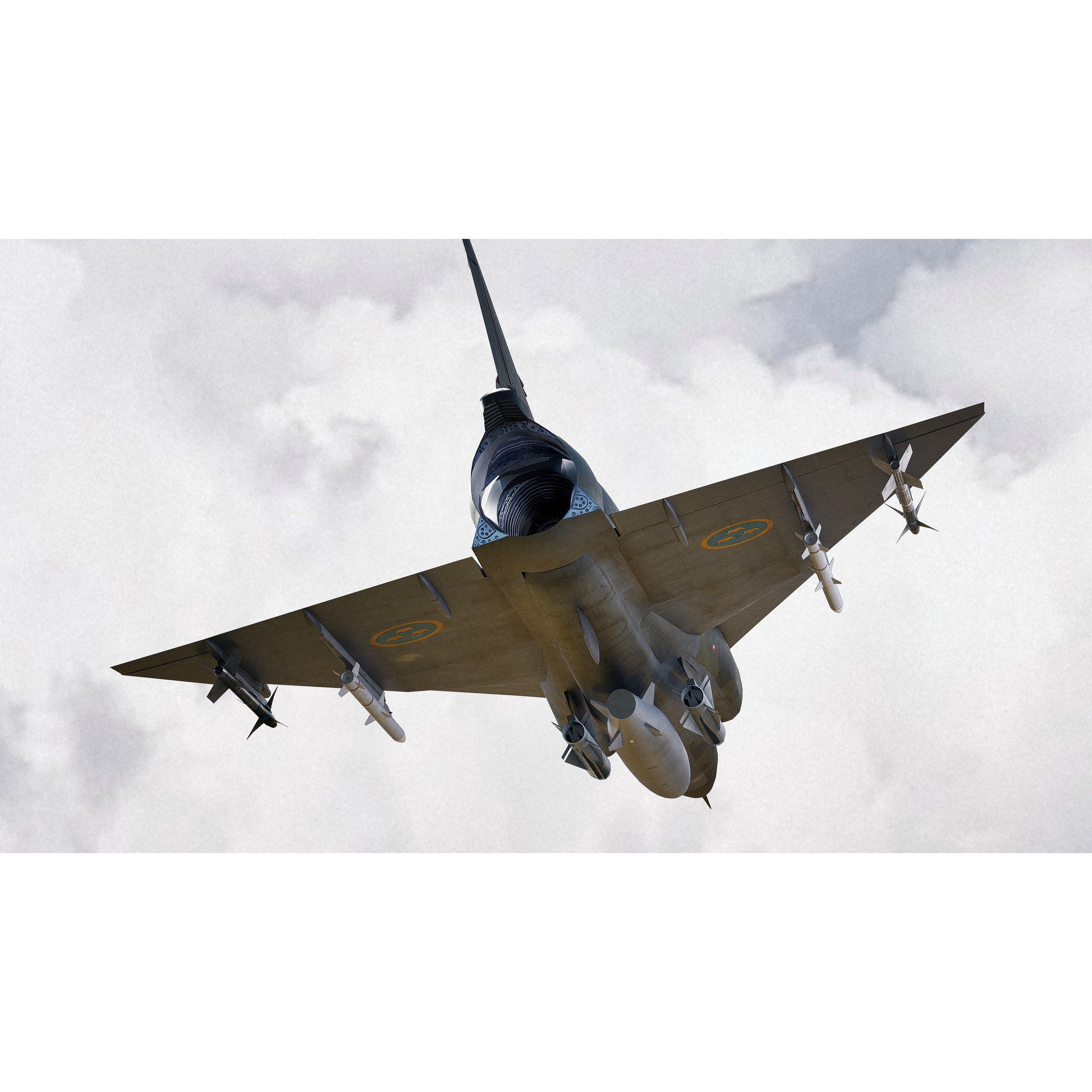 Saab 37 Viggen - Low-Poly Game-Ready 3D Model - View 28