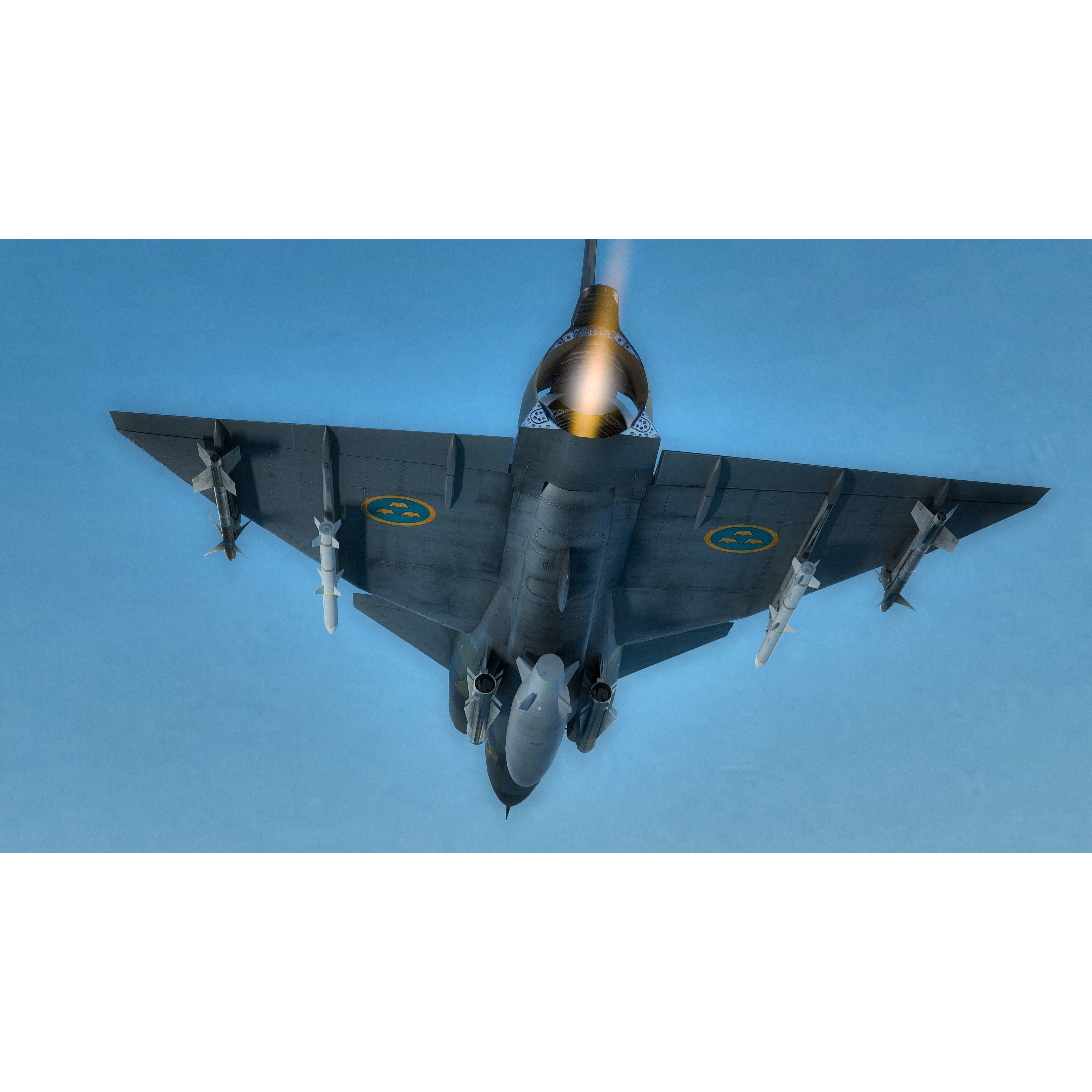 Saab 37 Viggen - Low-Poly Game-Ready 3D Model - View 30