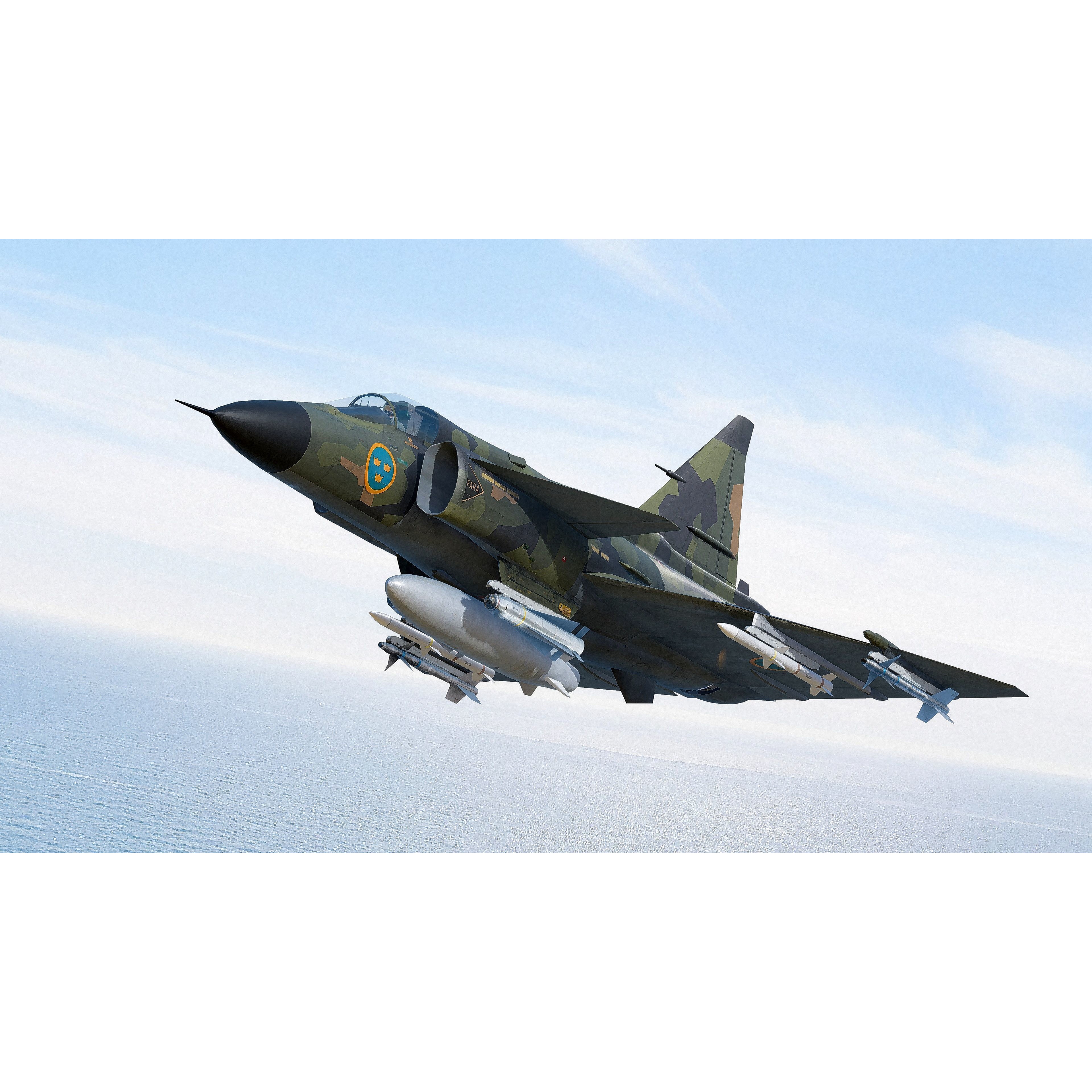 Saab 37 Viggen - Low-Poly Game-Ready 3D Model - View 32