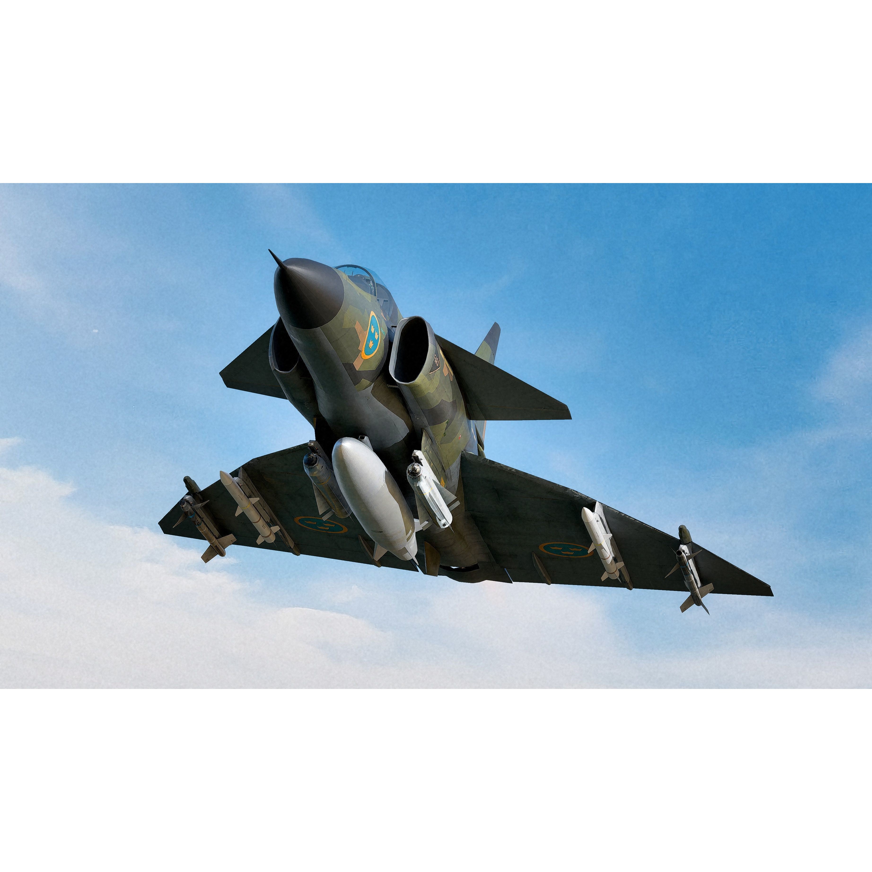 Saab 37 Viggen - Low-Poly Game-Ready 3D Model - View 33