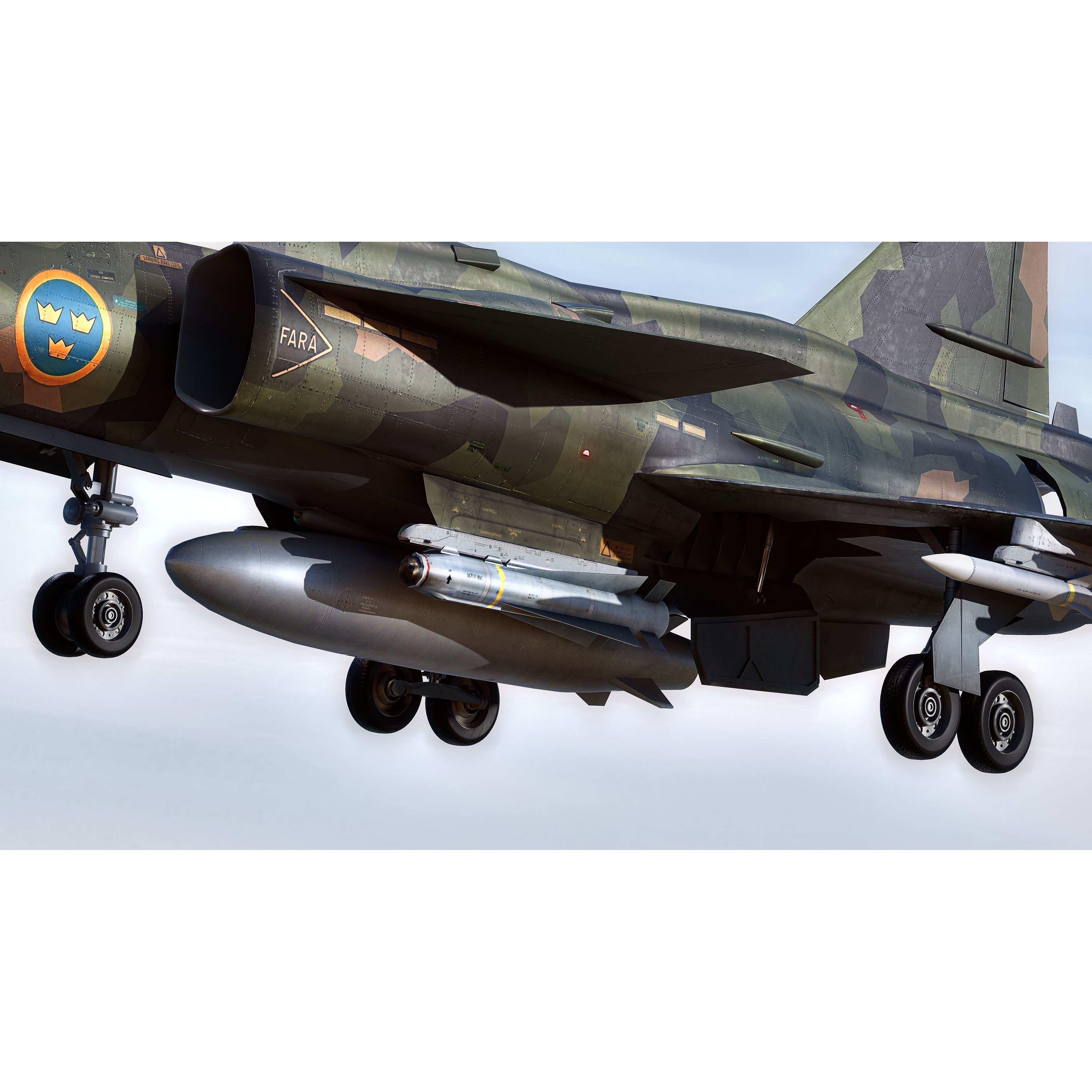 Saab 37 Viggen - Low-Poly Game-Ready 3D Model - View 36