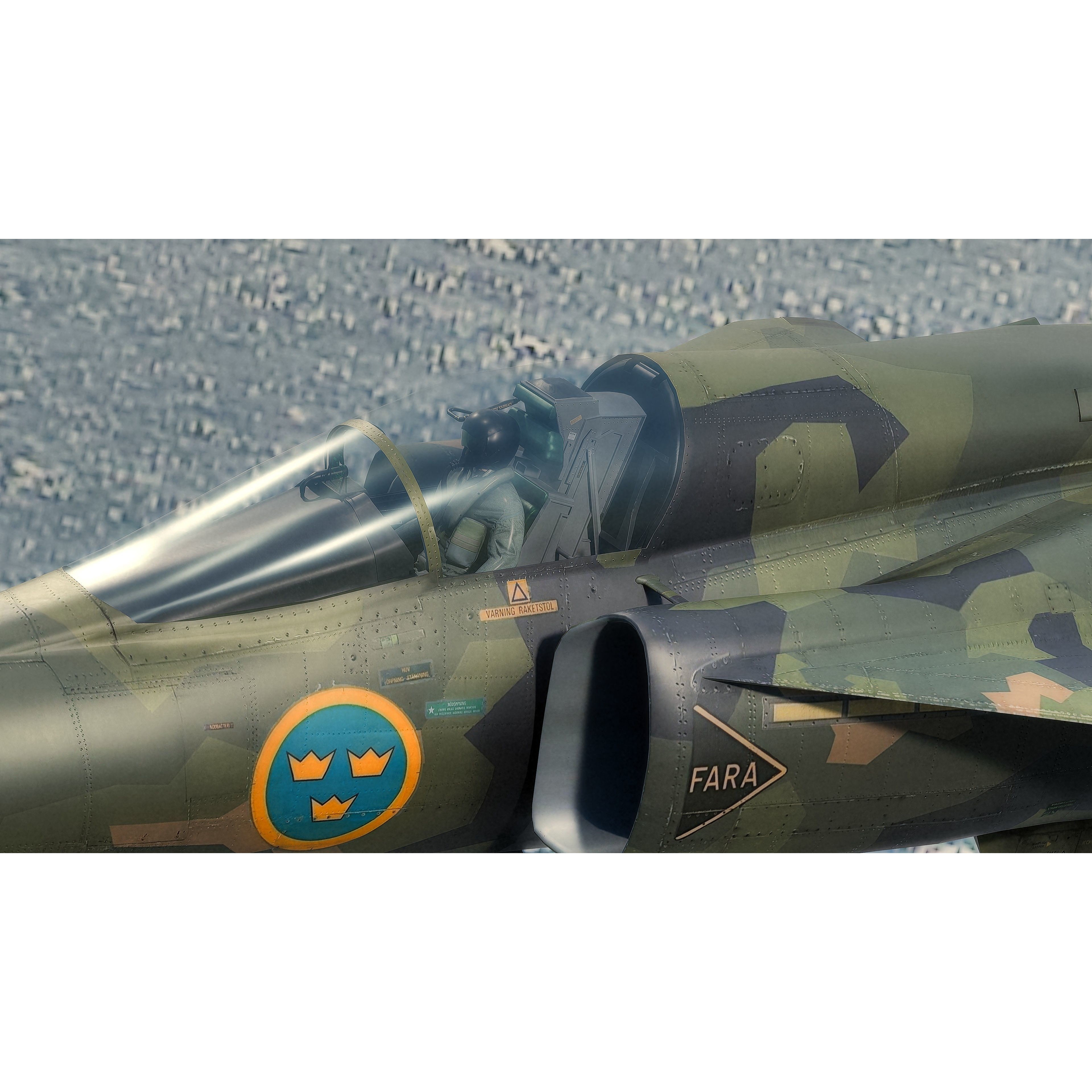Saab 37 Viggen - Low-Poly Game-Ready 3D Model - View 37