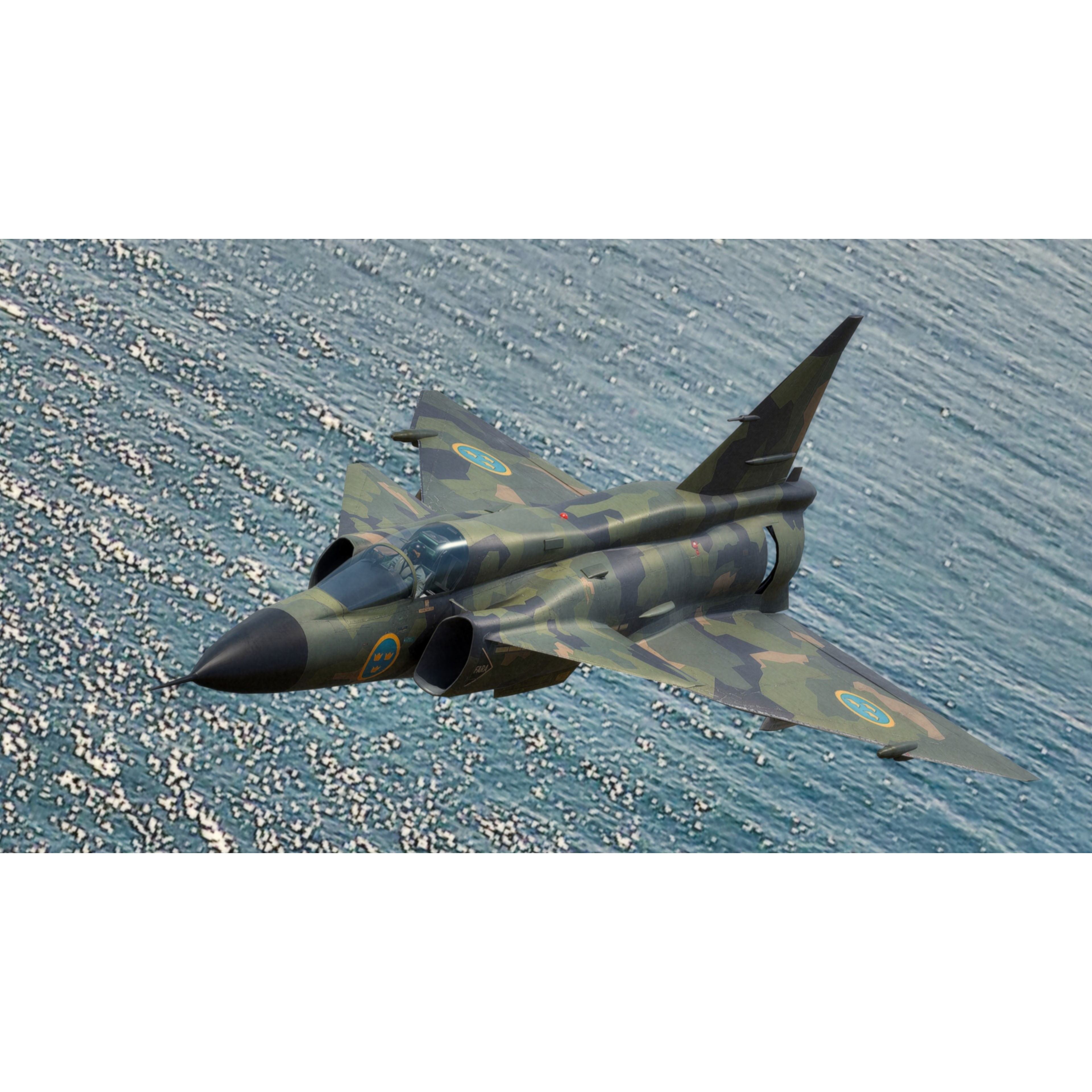 Saab 37 Viggen - Low-Poly Game-Ready 3D Model - View 4