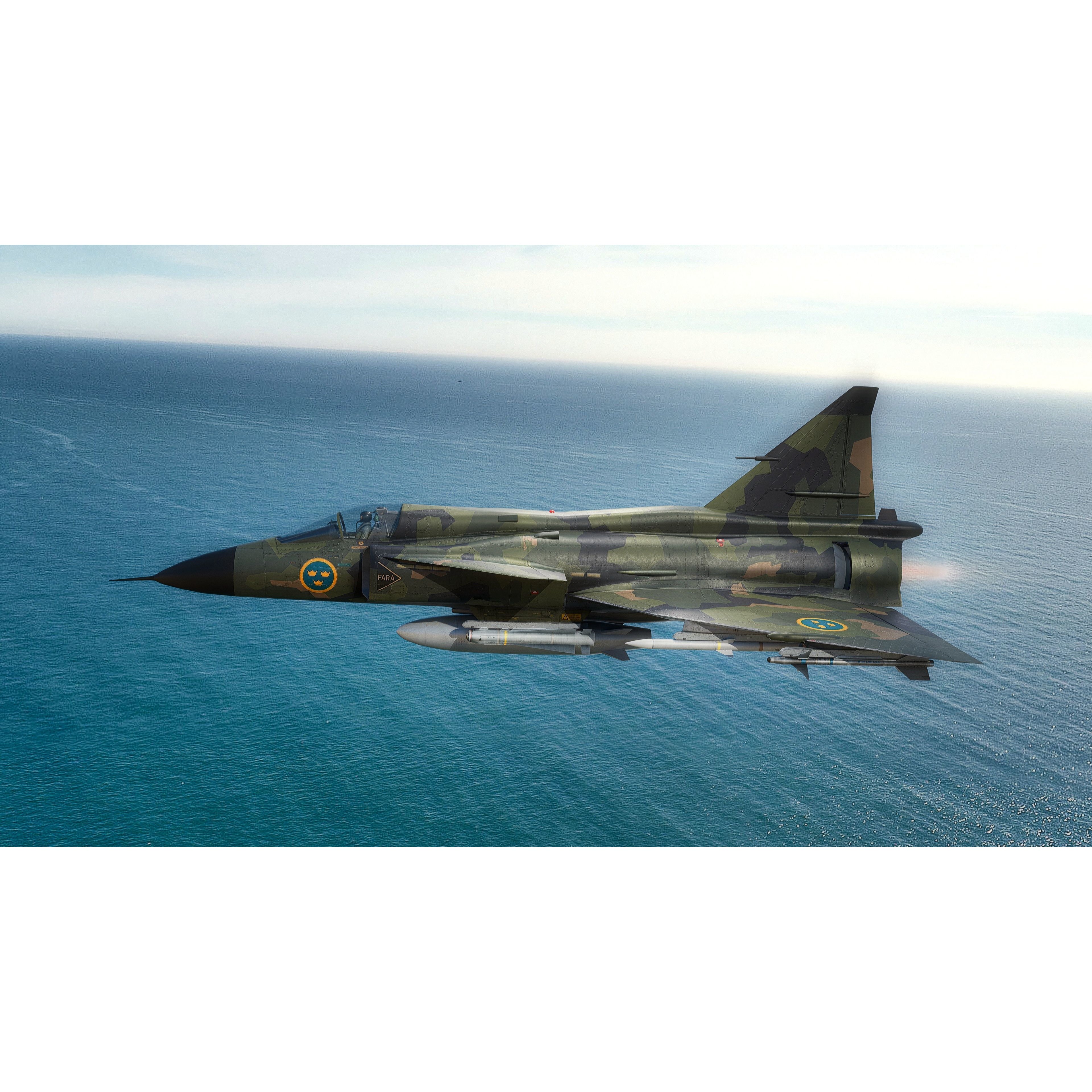 Saab 37 Viggen - Low-Poly Game-Ready 3D Model - View 5
