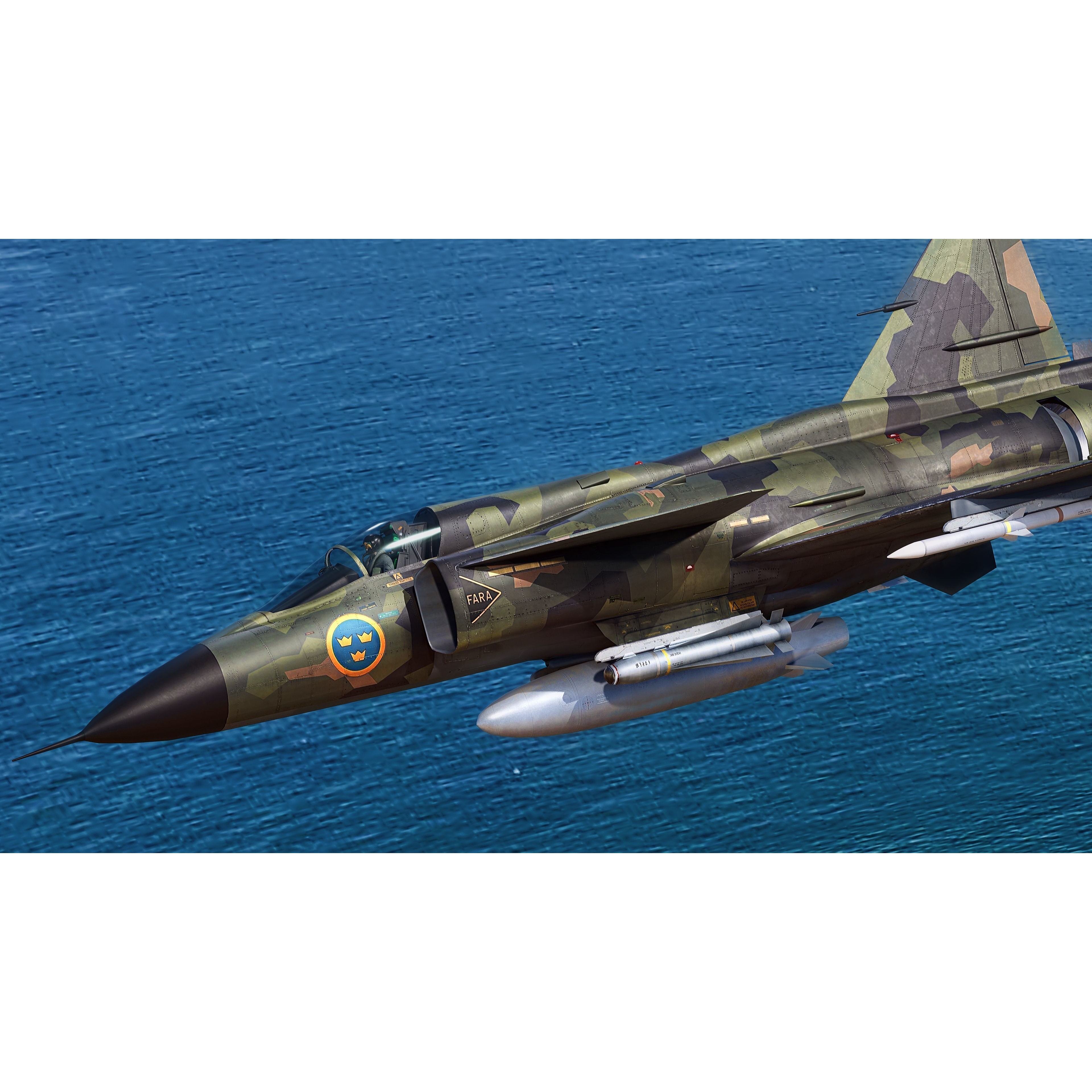 Saab 37 Viggen - Low-Poly Game-Ready 3D Model - View 6