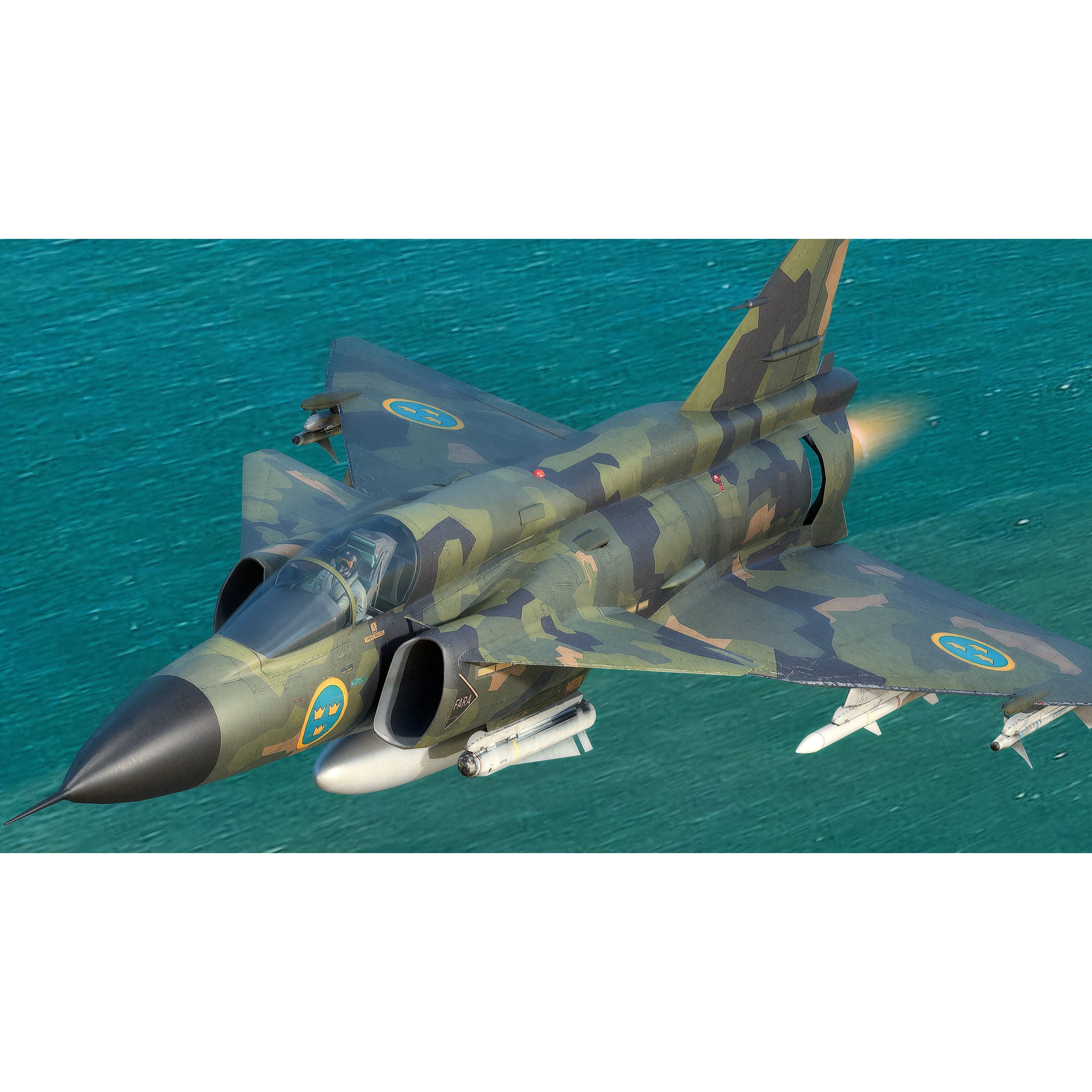 Saab 37 Viggen - Low-Poly Game-Ready 3D Model - View 7