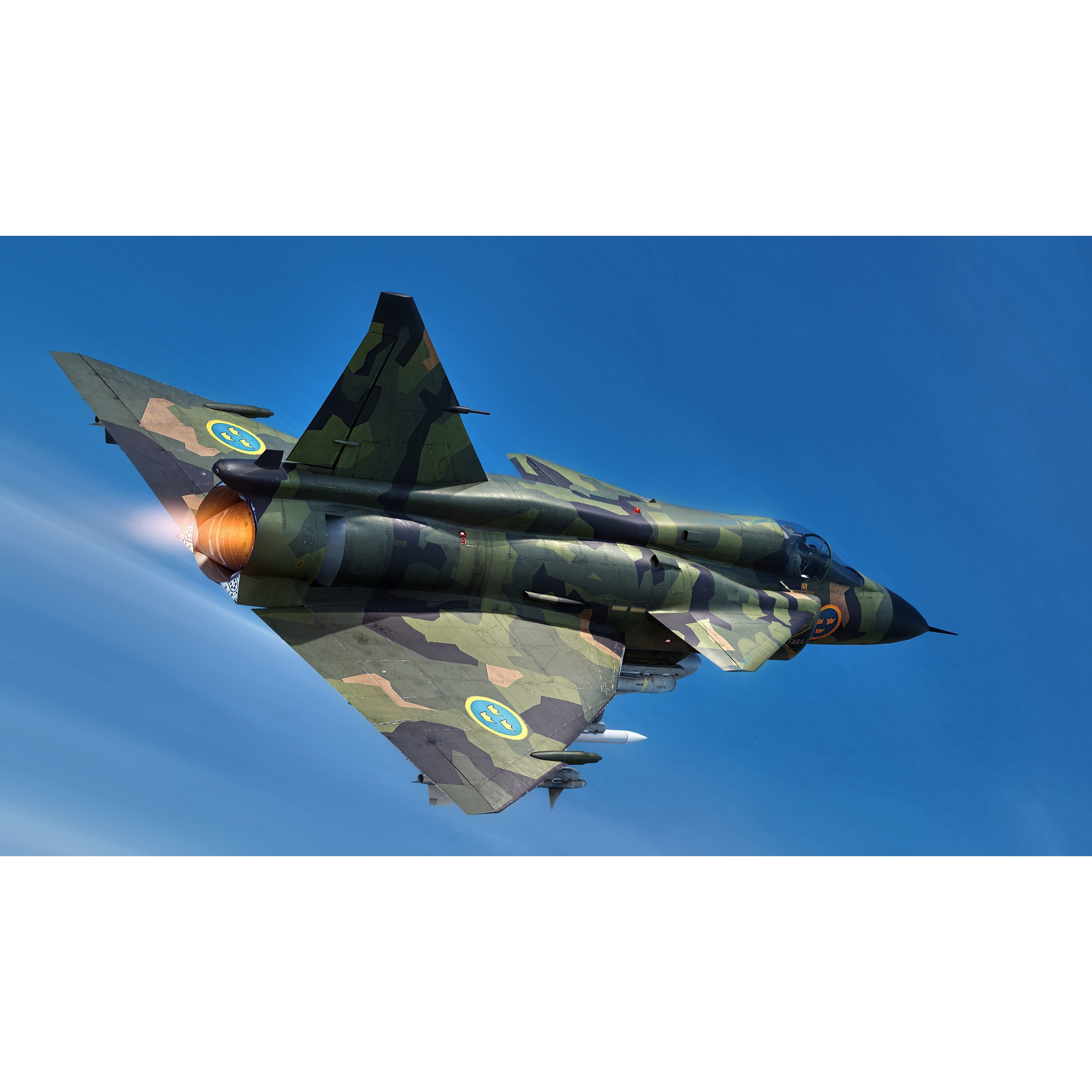 Saab 37 Viggen - Low-Poly Game-Ready 3D Model - View 8