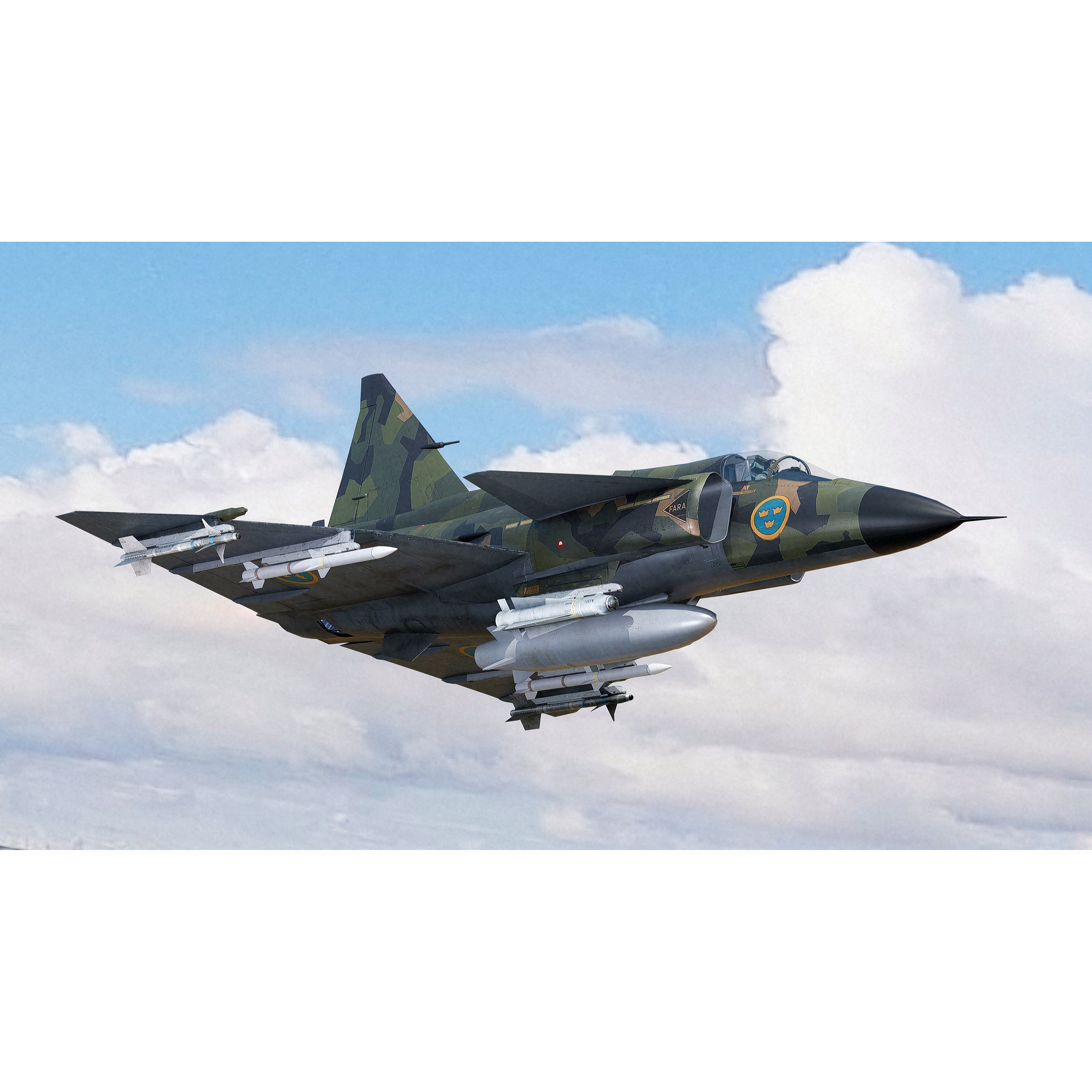 Saab 37 Viggen - Low-Poly Game-Ready 3D Model - View 9