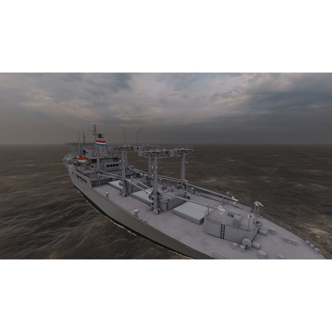 Bulk Carrier Ship 3D Model – Rigged Tanker Vessel, FBX, OBJ - View 10