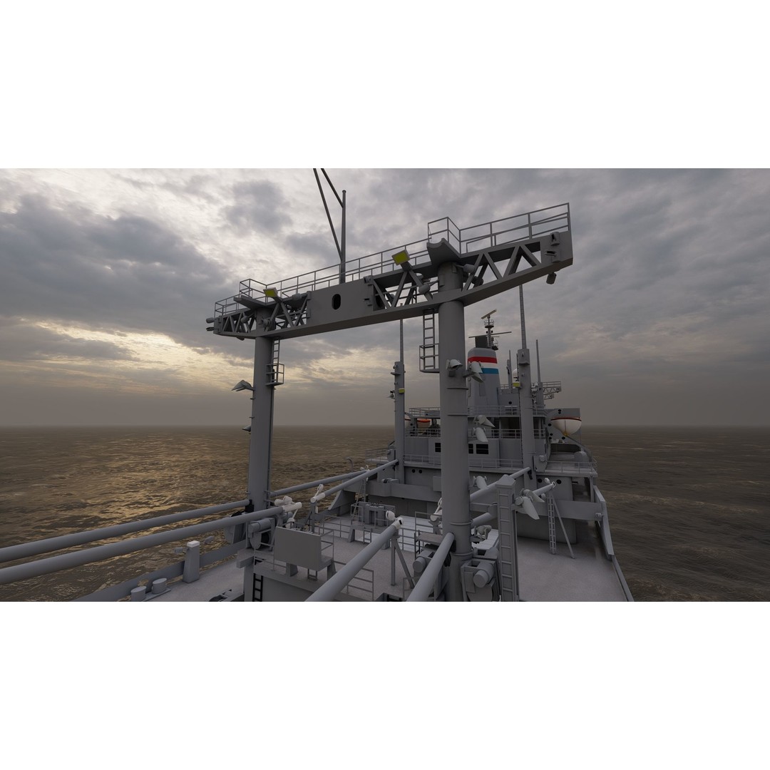 Bulk Carrier Ship 3D Model – Rigged Tanker Vessel, FBX, OBJ - View 11