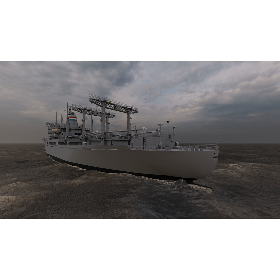 Bulk Carrier Ship 3D Model – Rigged Tanker Vessel, FBX, OBJ - View 12