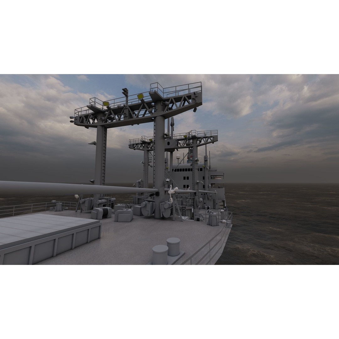 Bulk Carrier Ship 3D Model – Rigged Tanker Vessel, FBX, OBJ - View 13