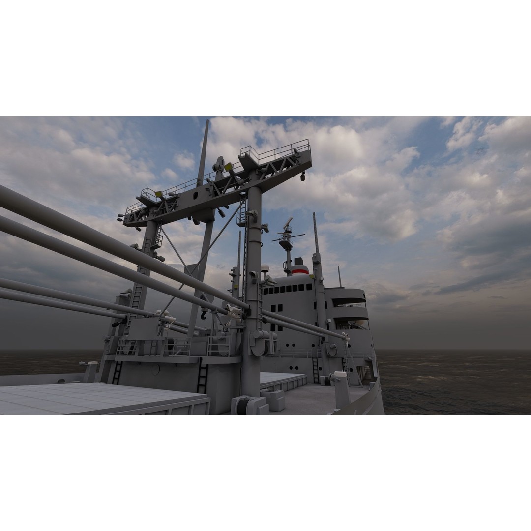 Bulk Carrier Ship 3D Model – Rigged Tanker Vessel, FBX, OBJ - View 19